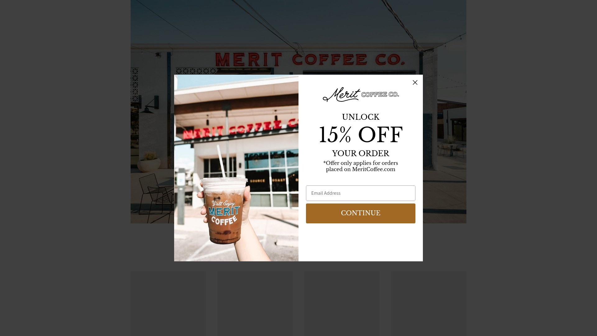 Screenshot of meritcoffee.com