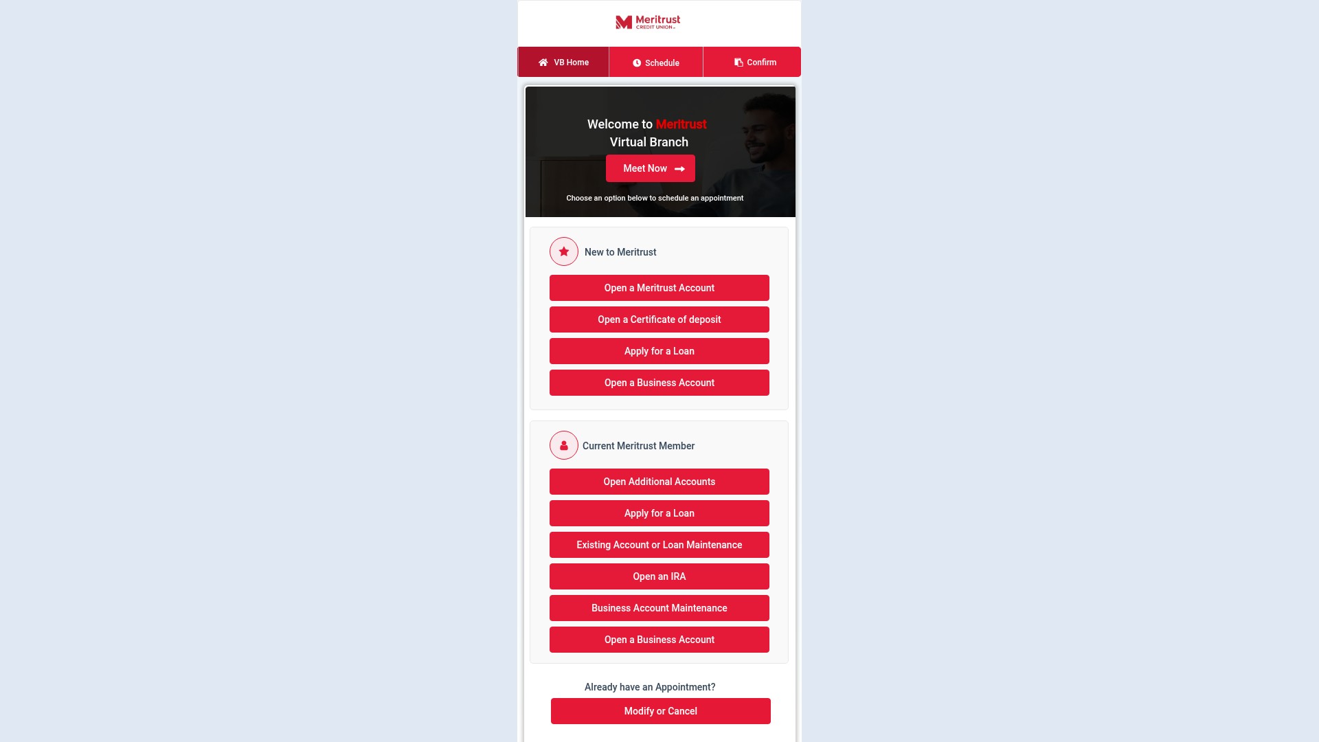 Screenshot of meritrustcu.org