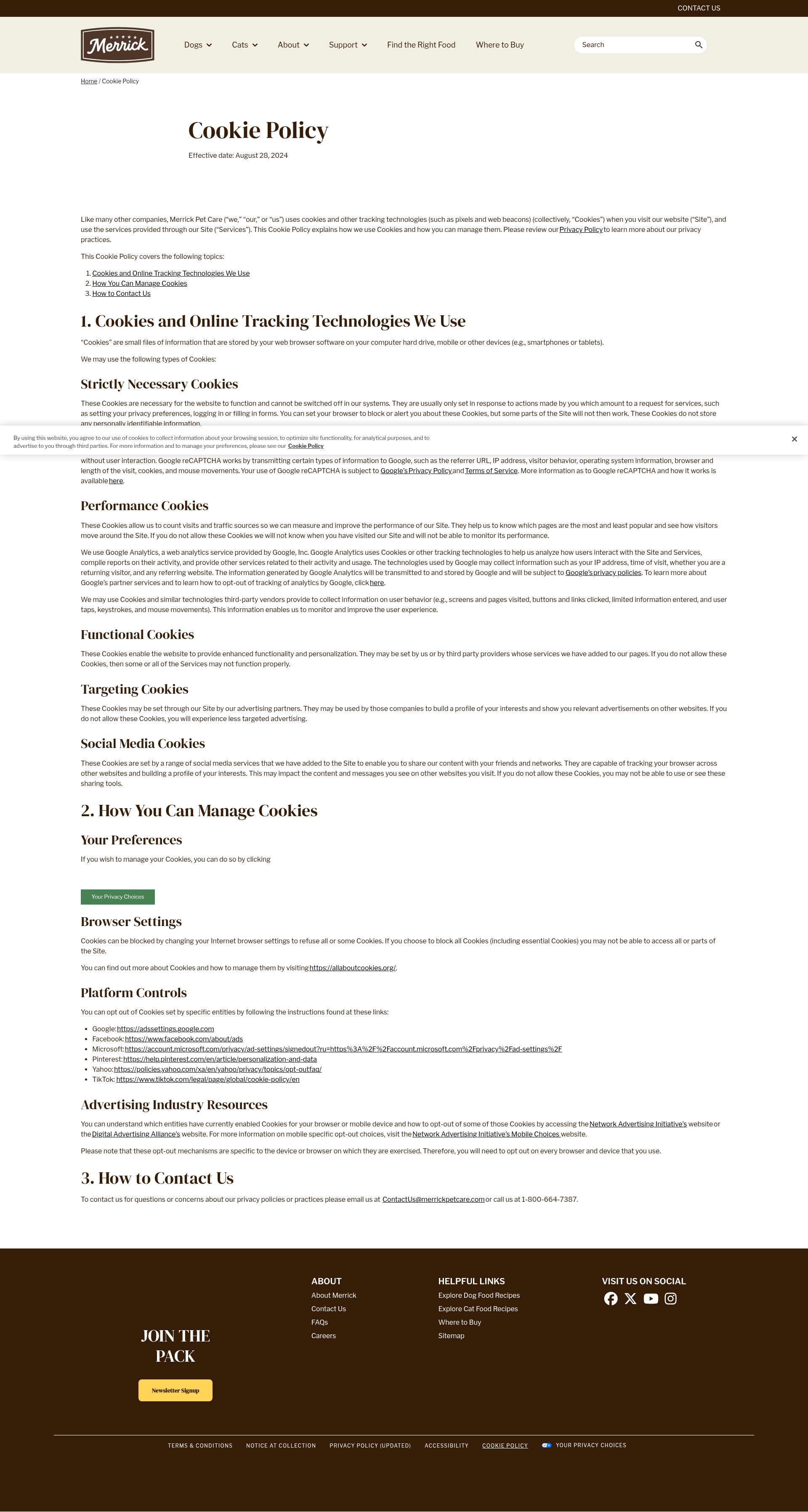 Screenshot of merrickpetcare.com