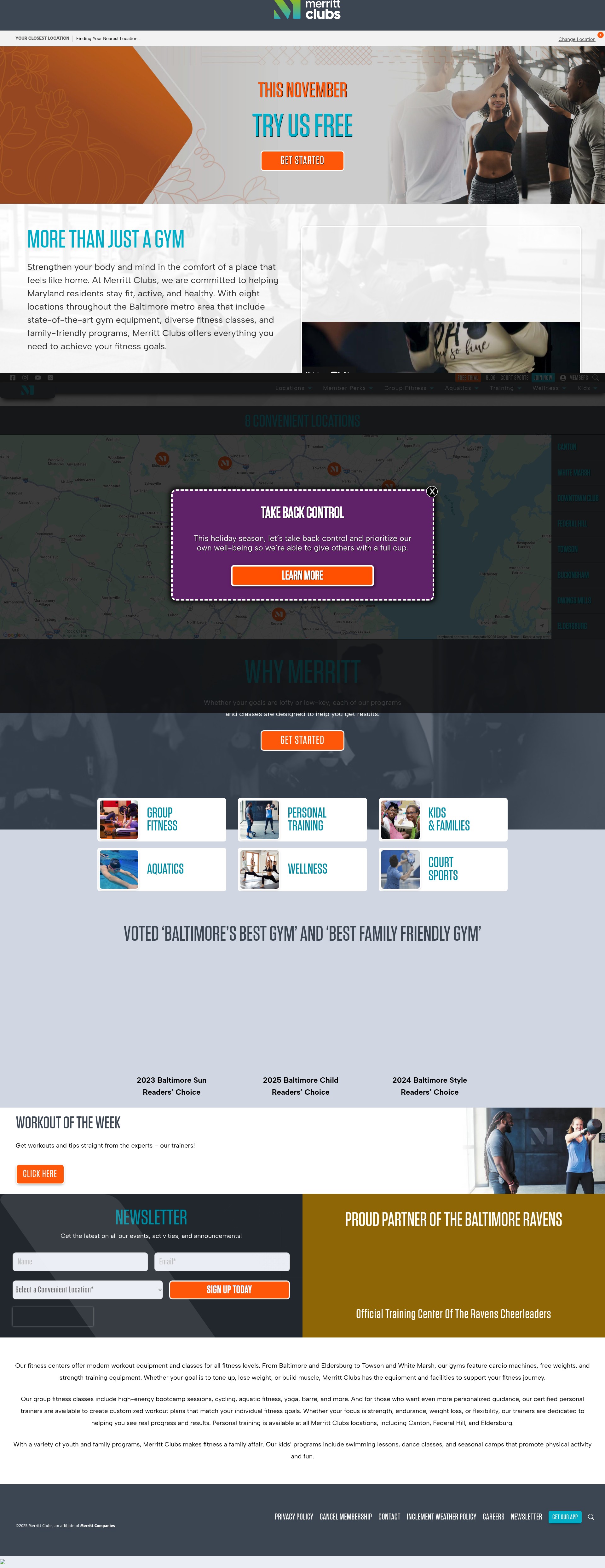 Screenshot of merrittclubs.com