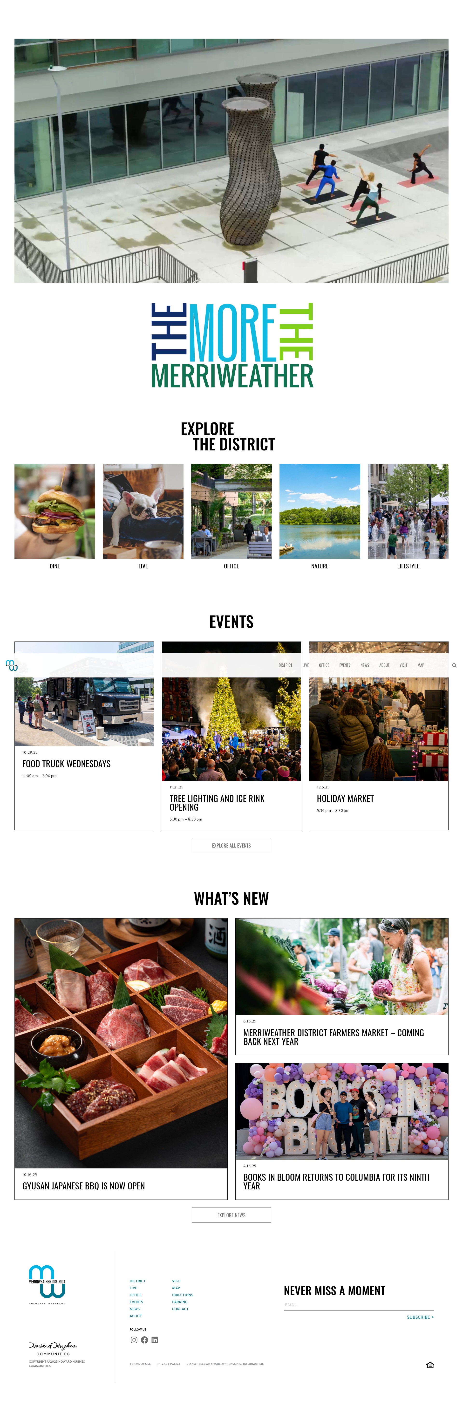Screenshot of merriweatherdistrict.com