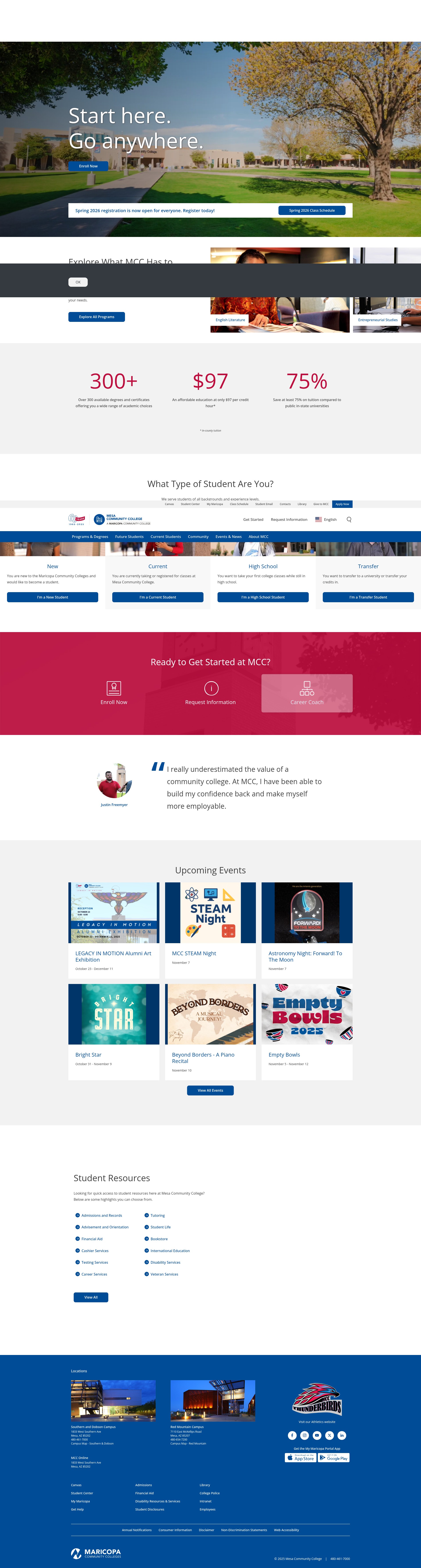 Screenshot of mesacc.edu