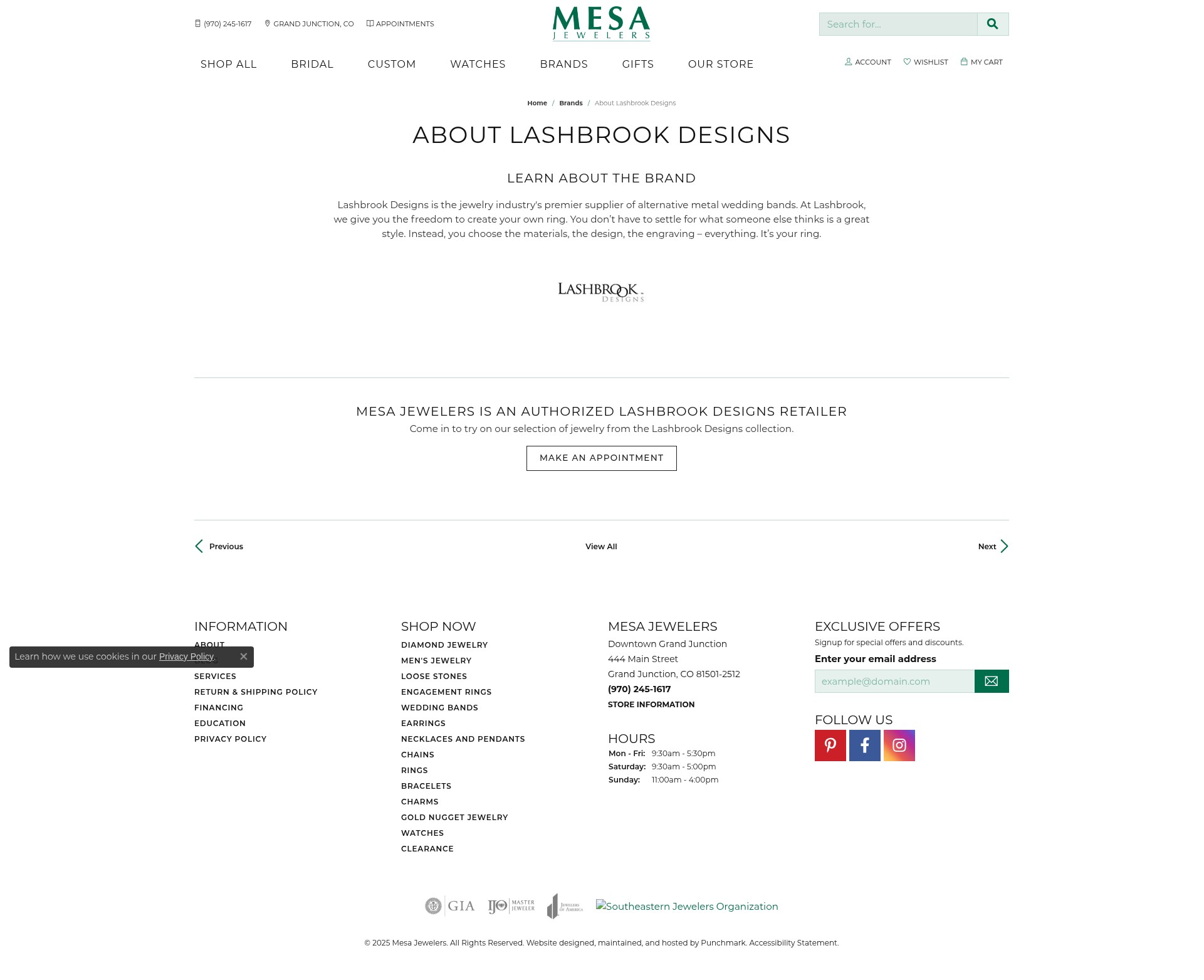Screenshot of mesajewelers.com