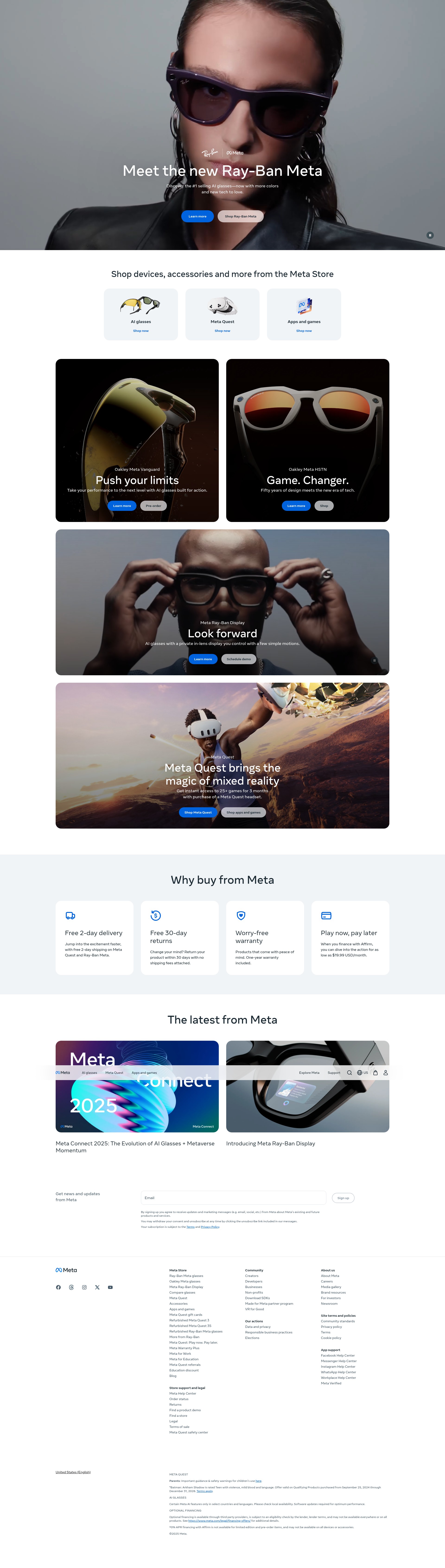 Screenshot of meta.com