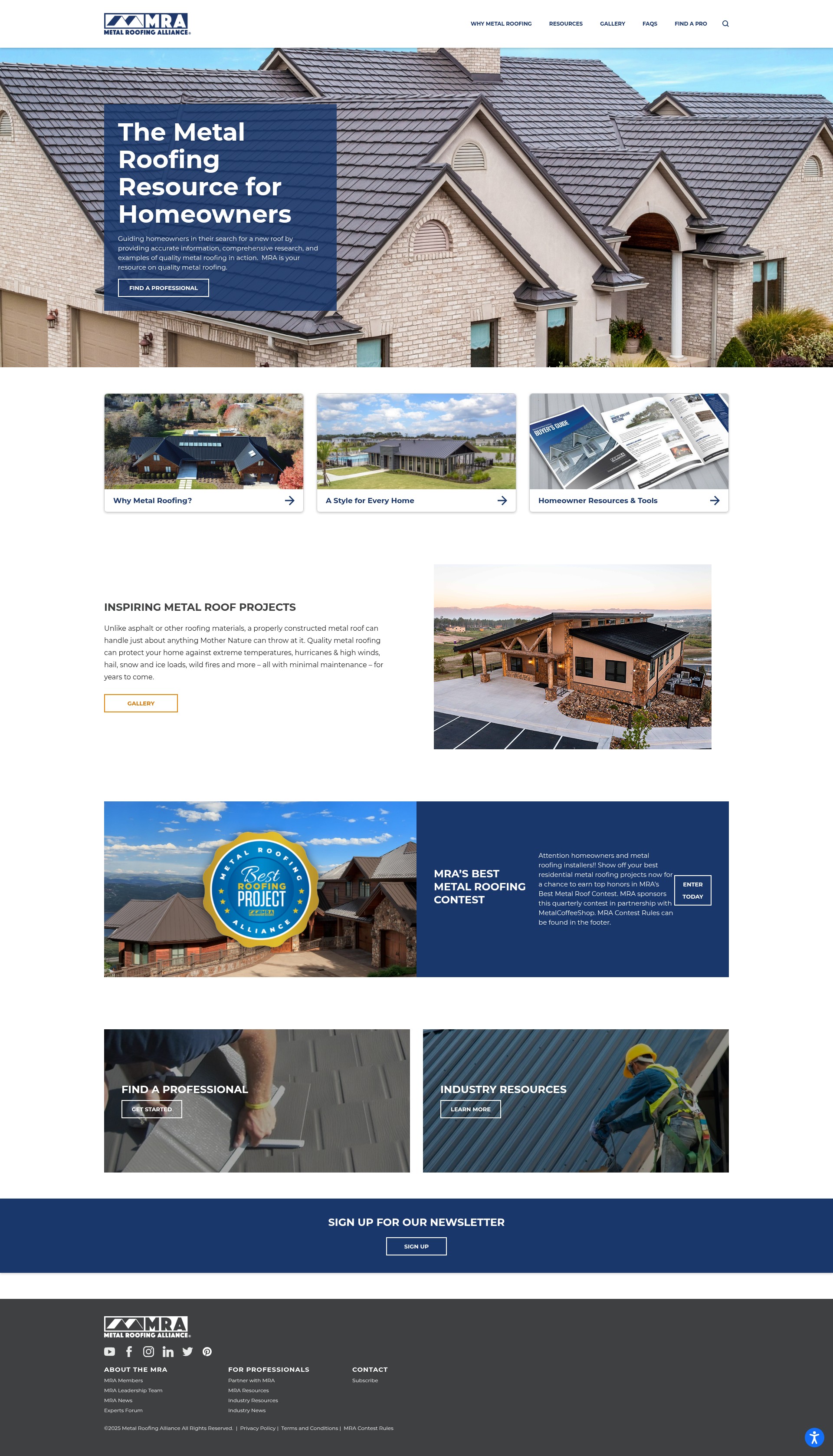 Screenshot of metalroofing.com