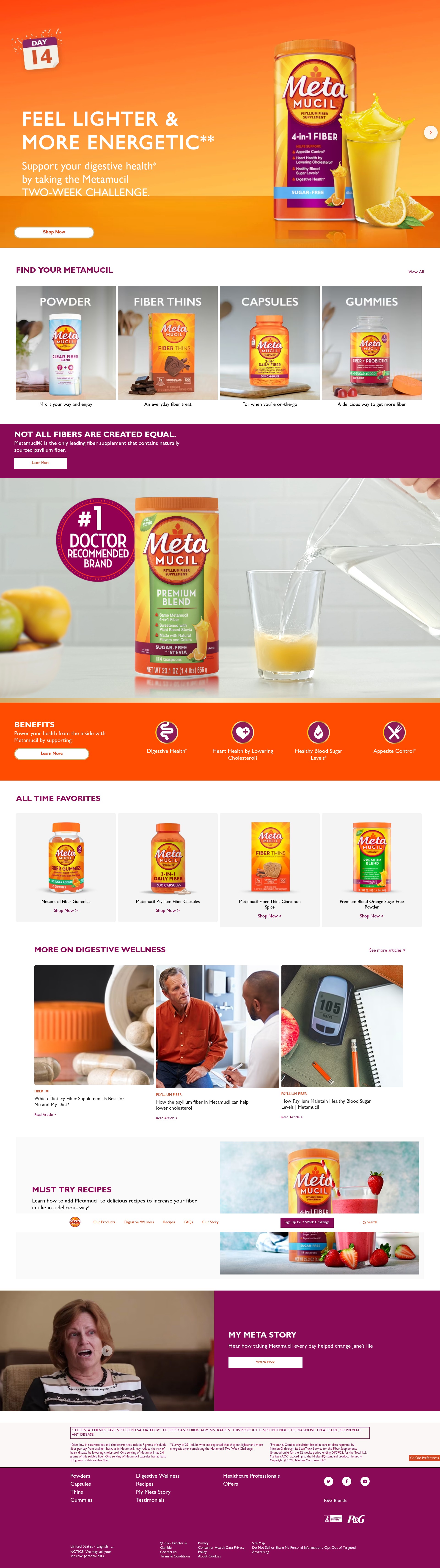 Screenshot of metamucil.com