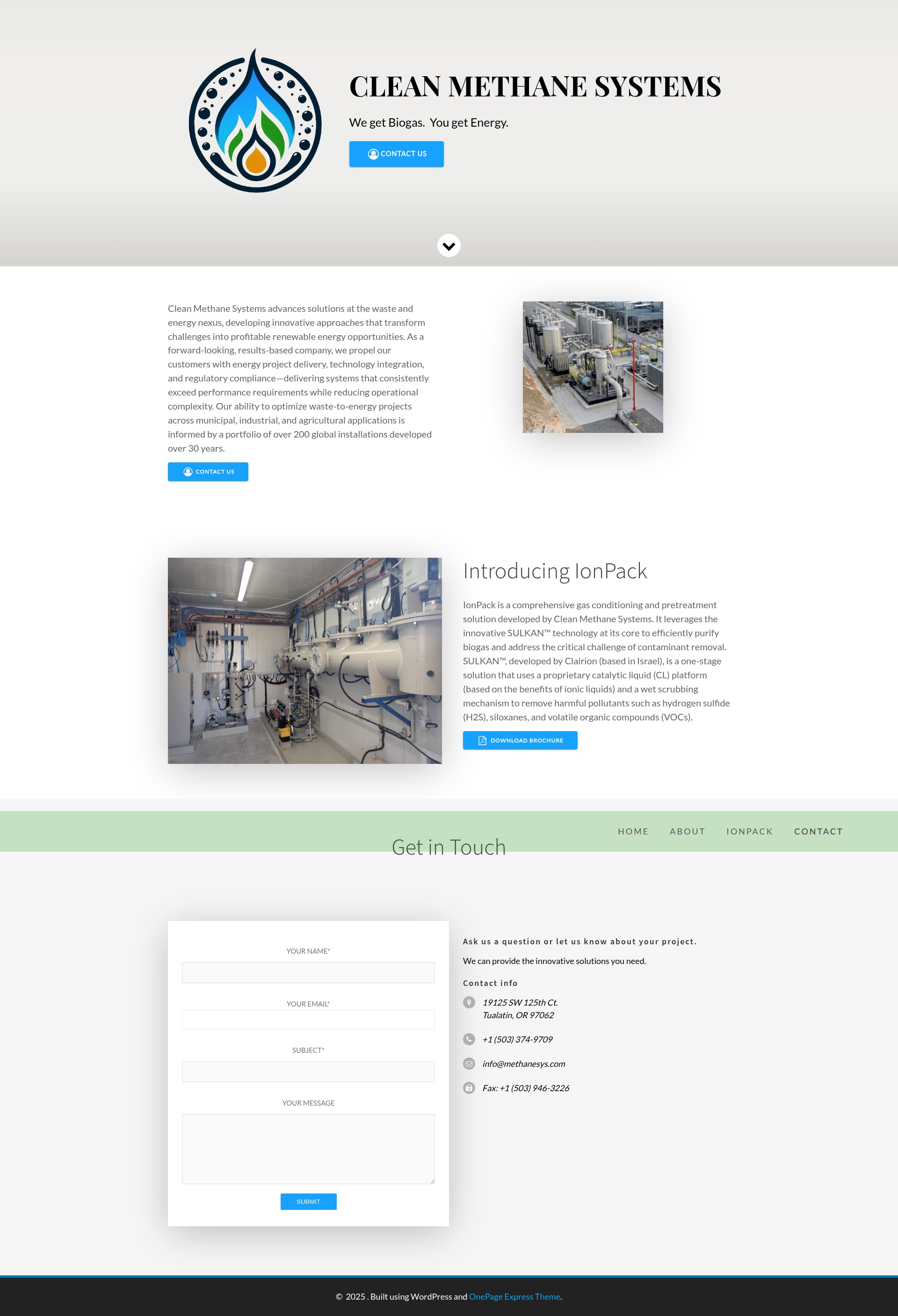 Screenshot of methanesys.com