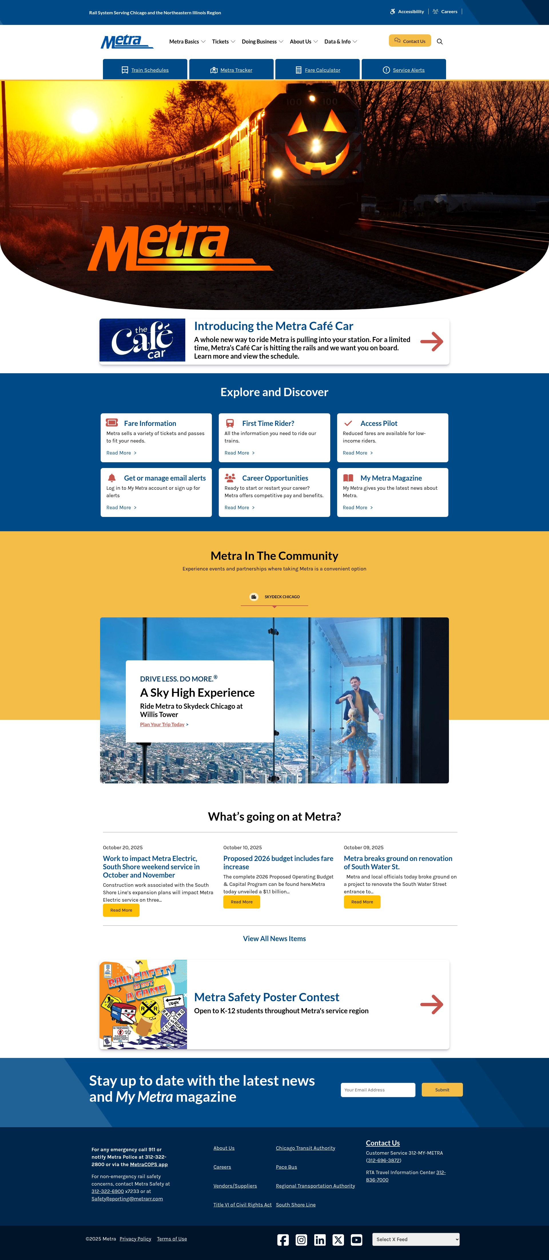 Screenshot of metra.com