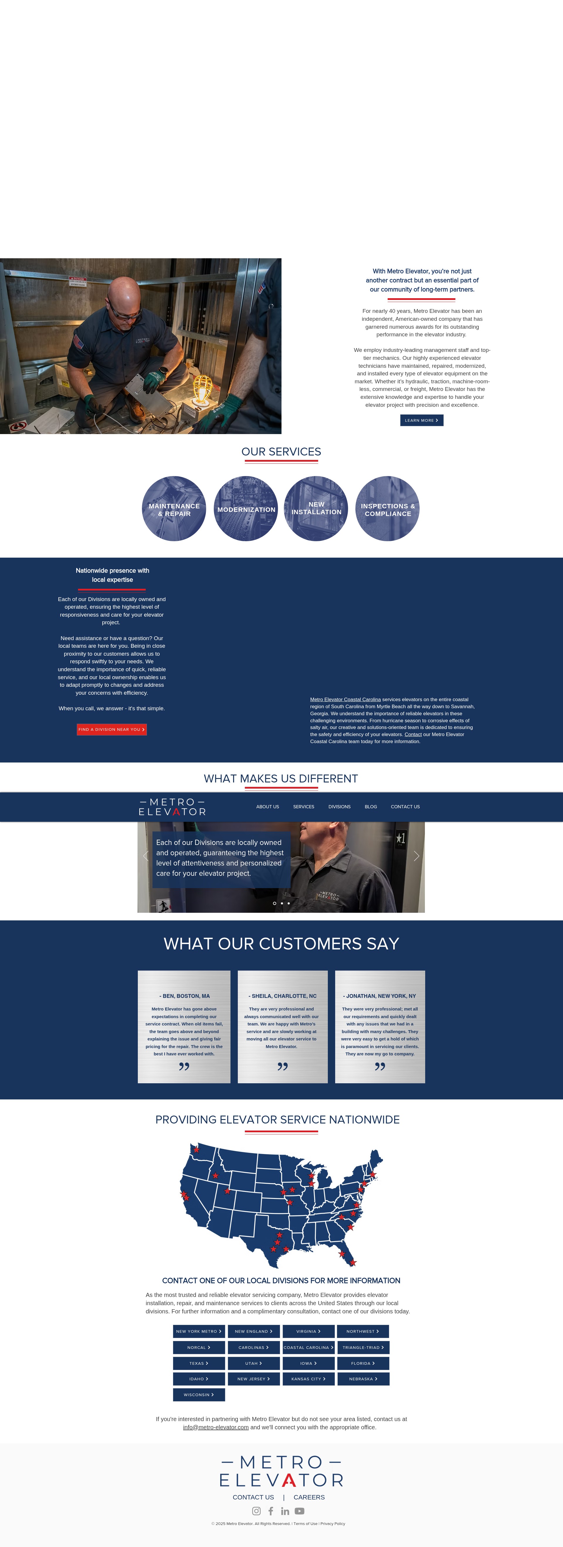 Screenshot of metro-elevator.com