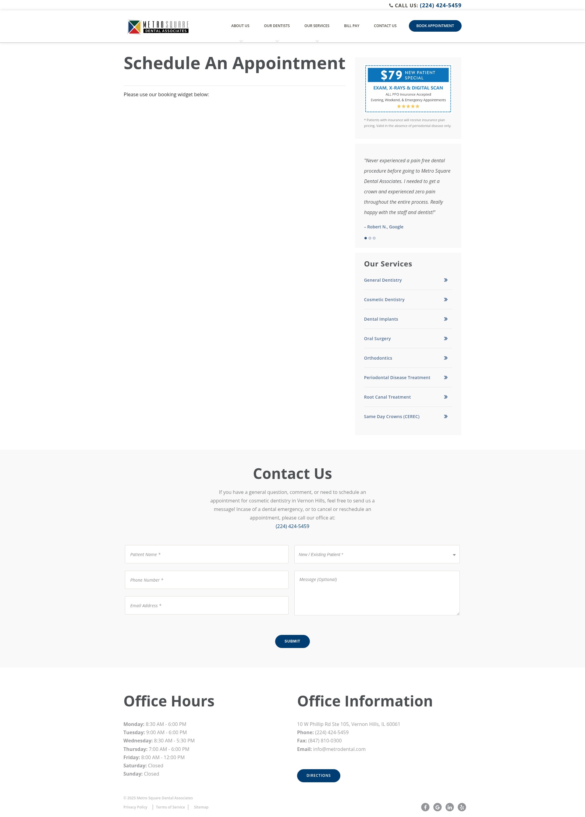 Screenshot of metrodental.com