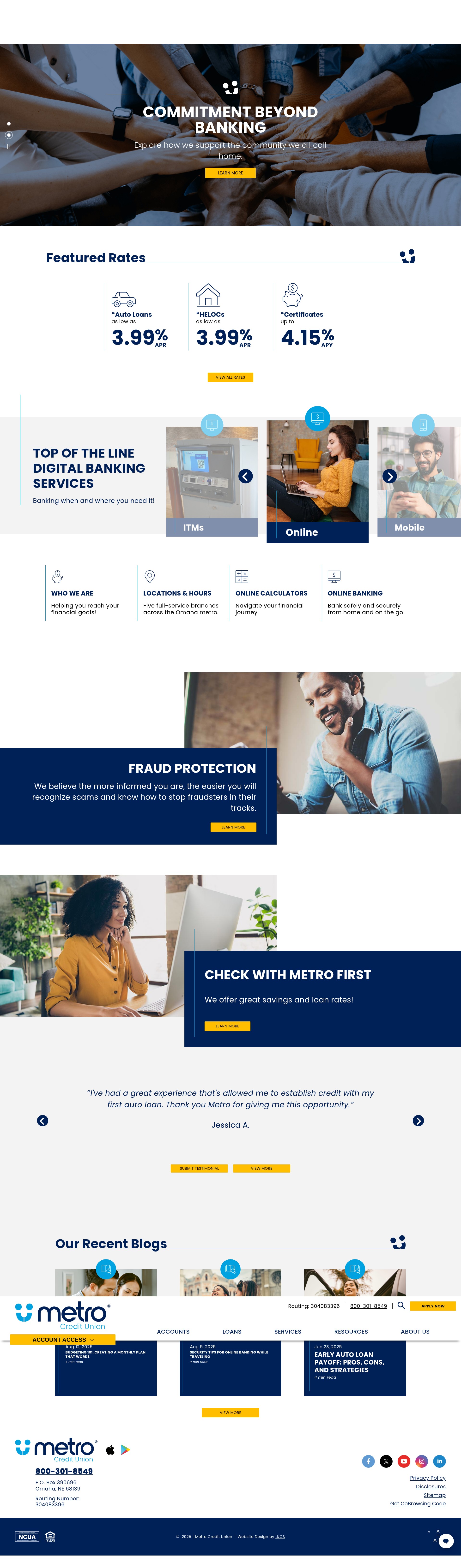 Screenshot of metrofcu.org
