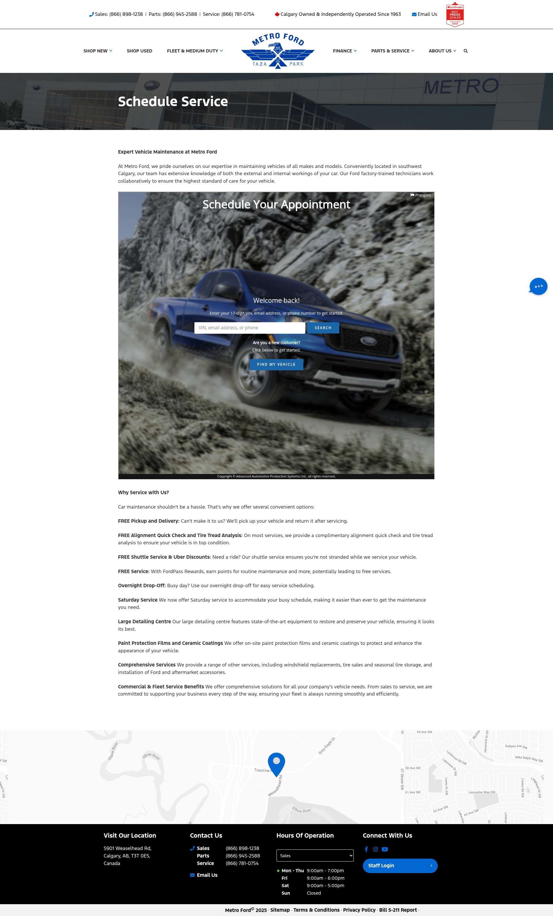 Screenshot of metroford.ca