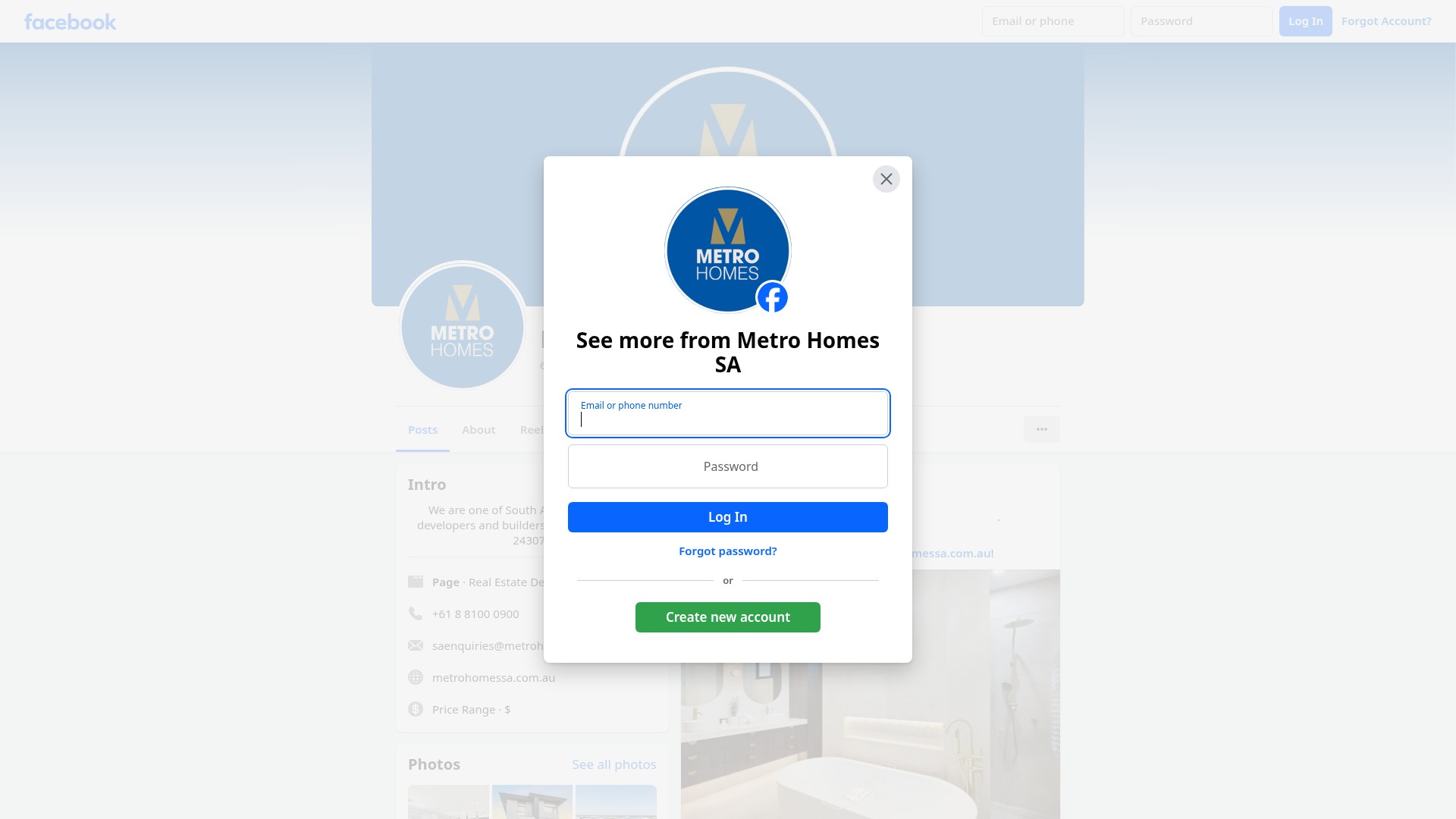 Screenshot of metrohomessa.com.au