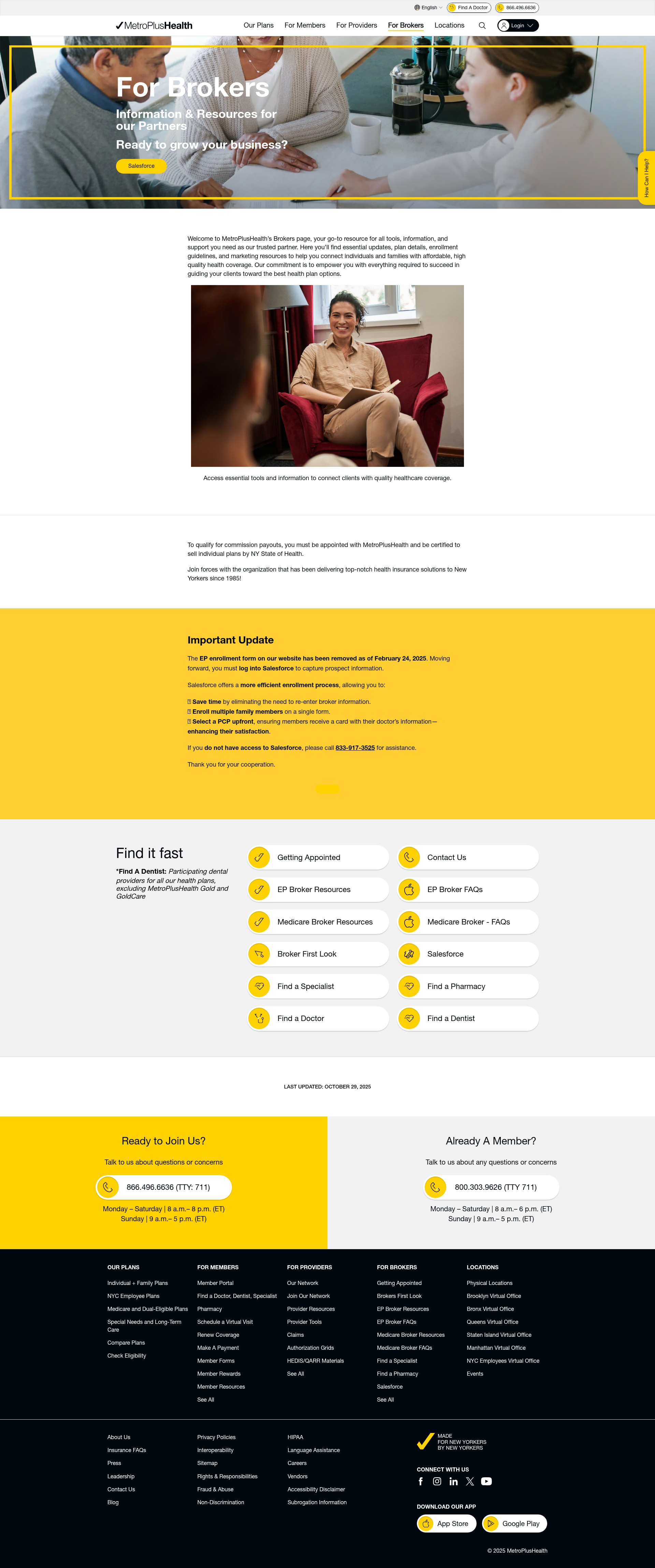 Screenshot of metroplus.org