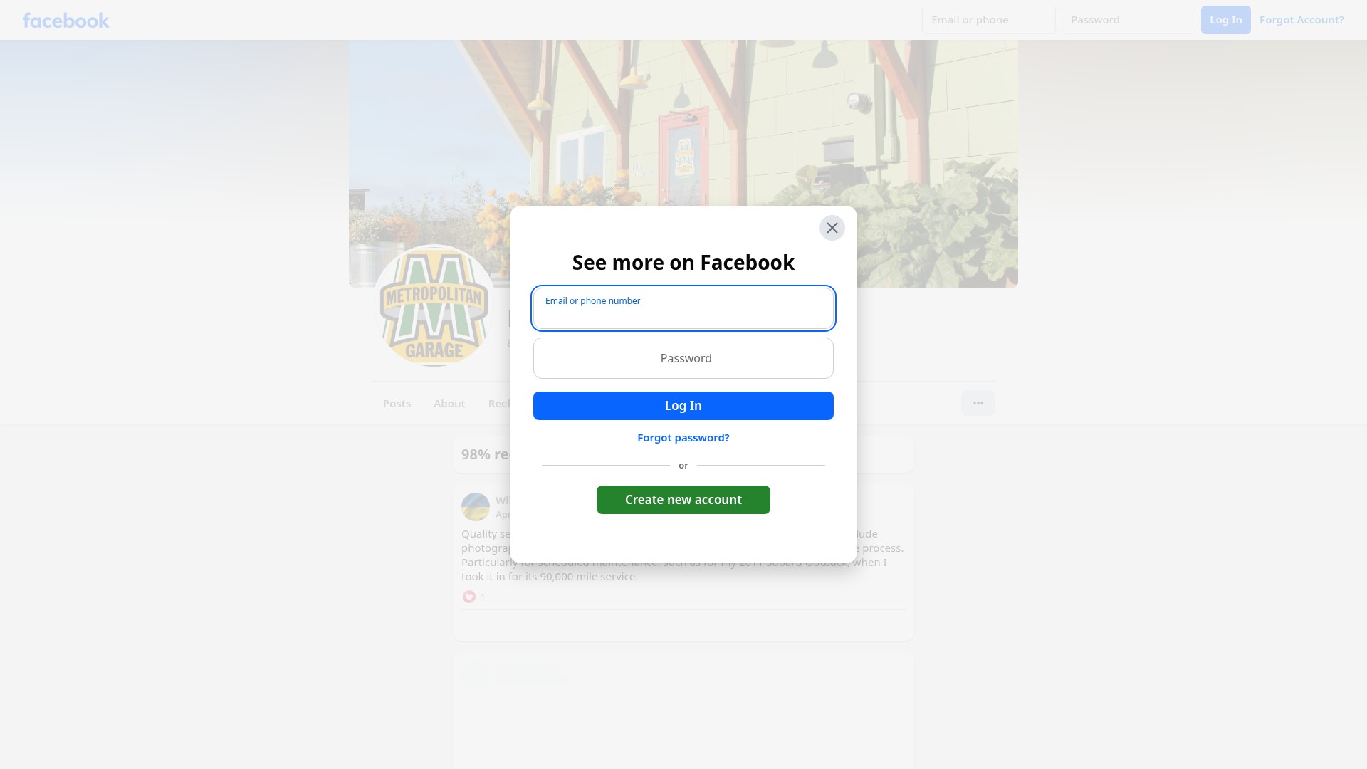 Screenshot of metropolitangarage.com