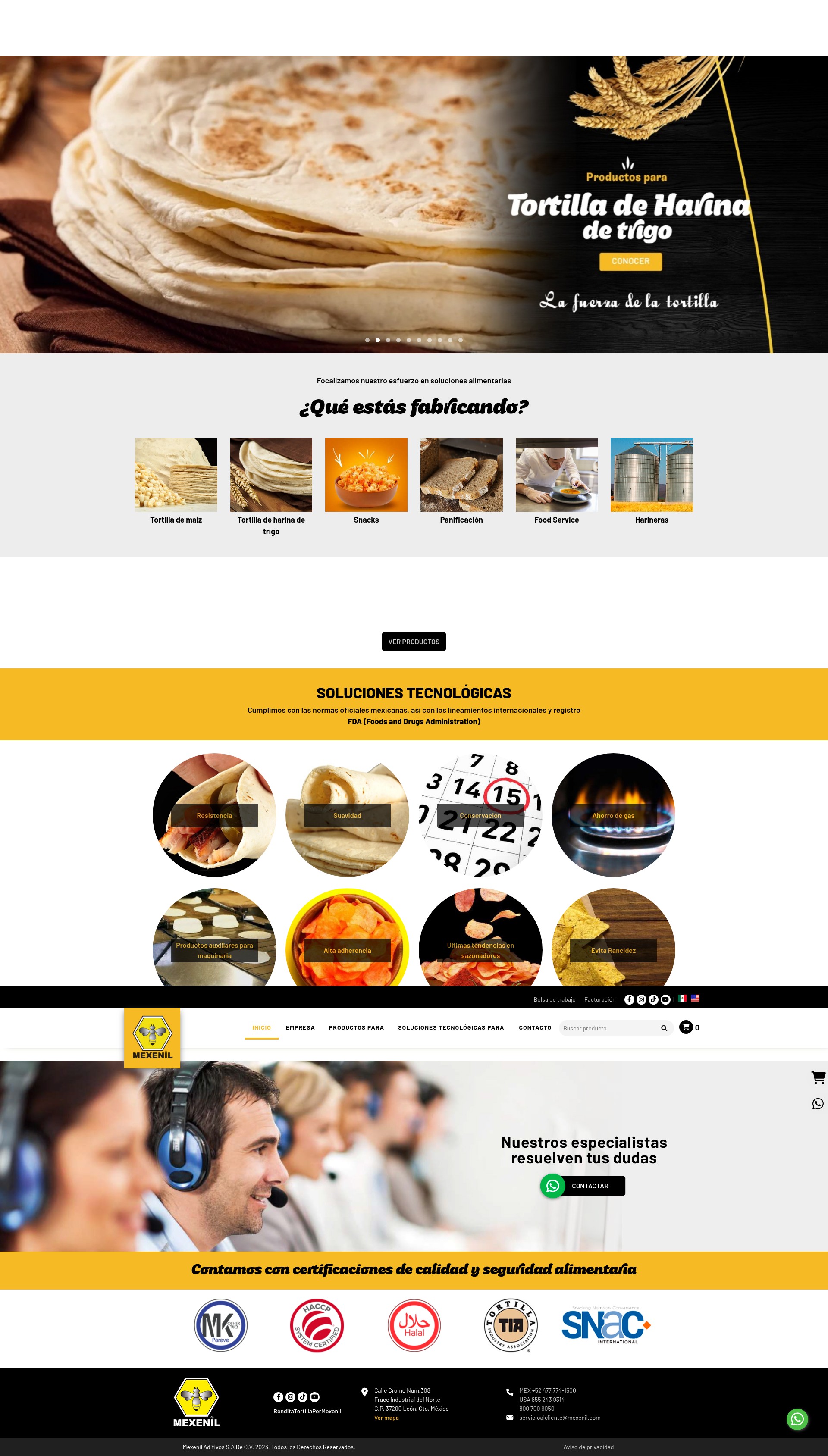 Screenshot of mexenil.com