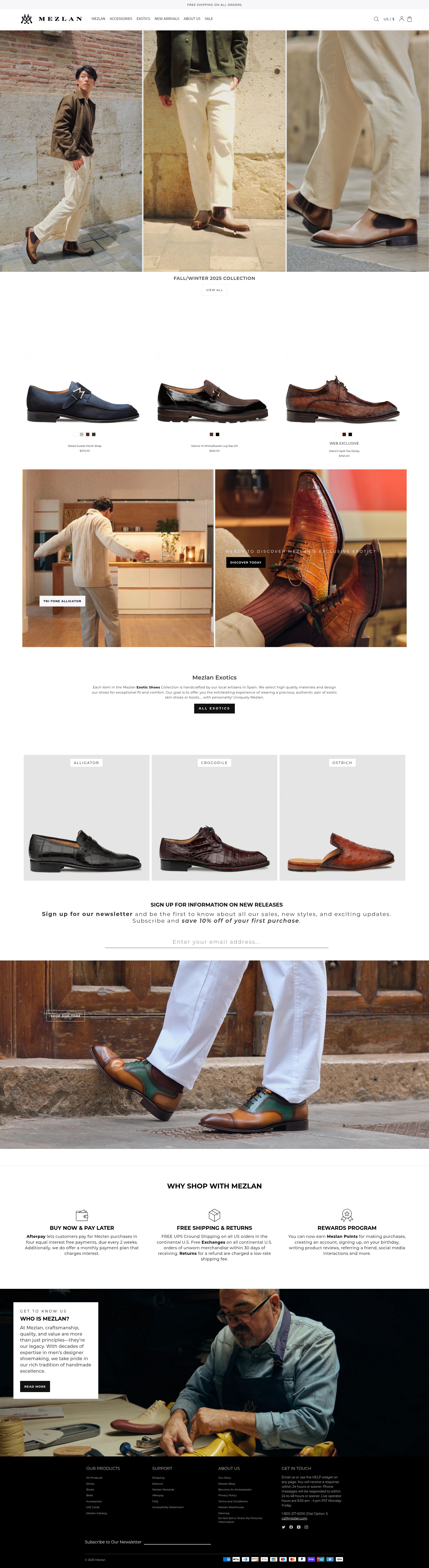 Screenshot of mezlan.com
