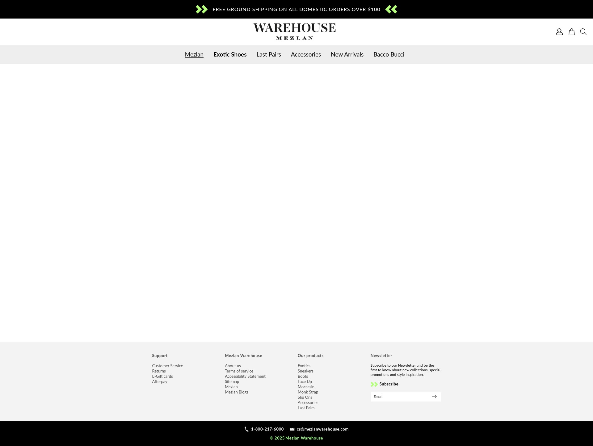 Screenshot of mezlanwarehouse.com
