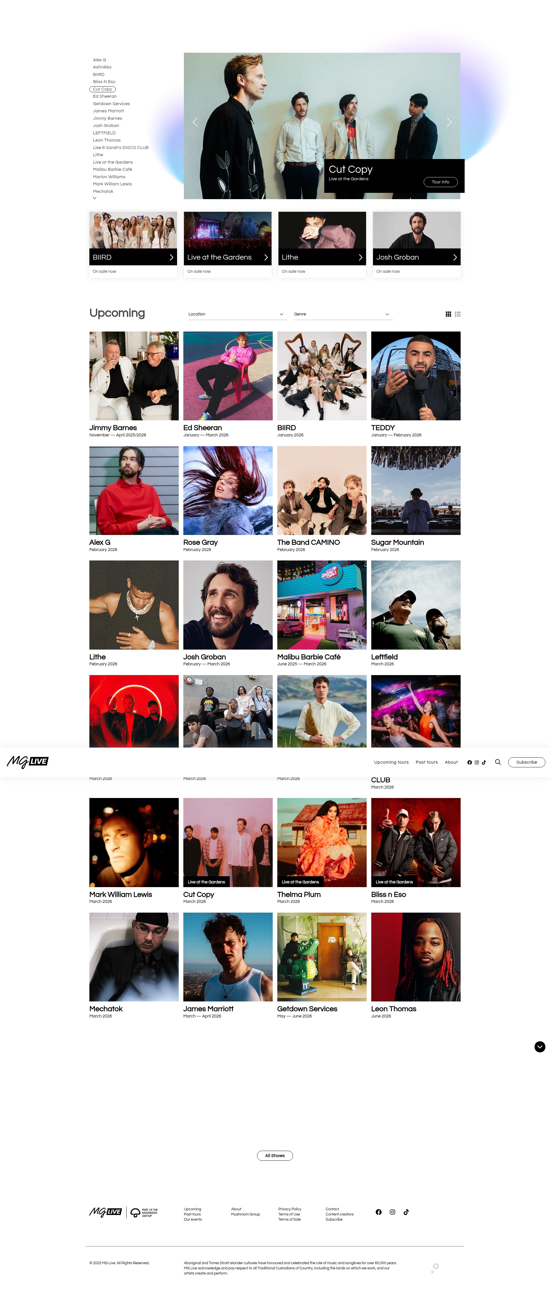 Screenshot of mg.live