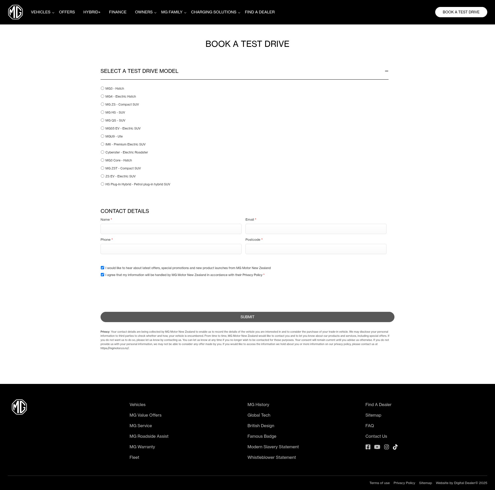 Screenshot of mgmotor.co.nz