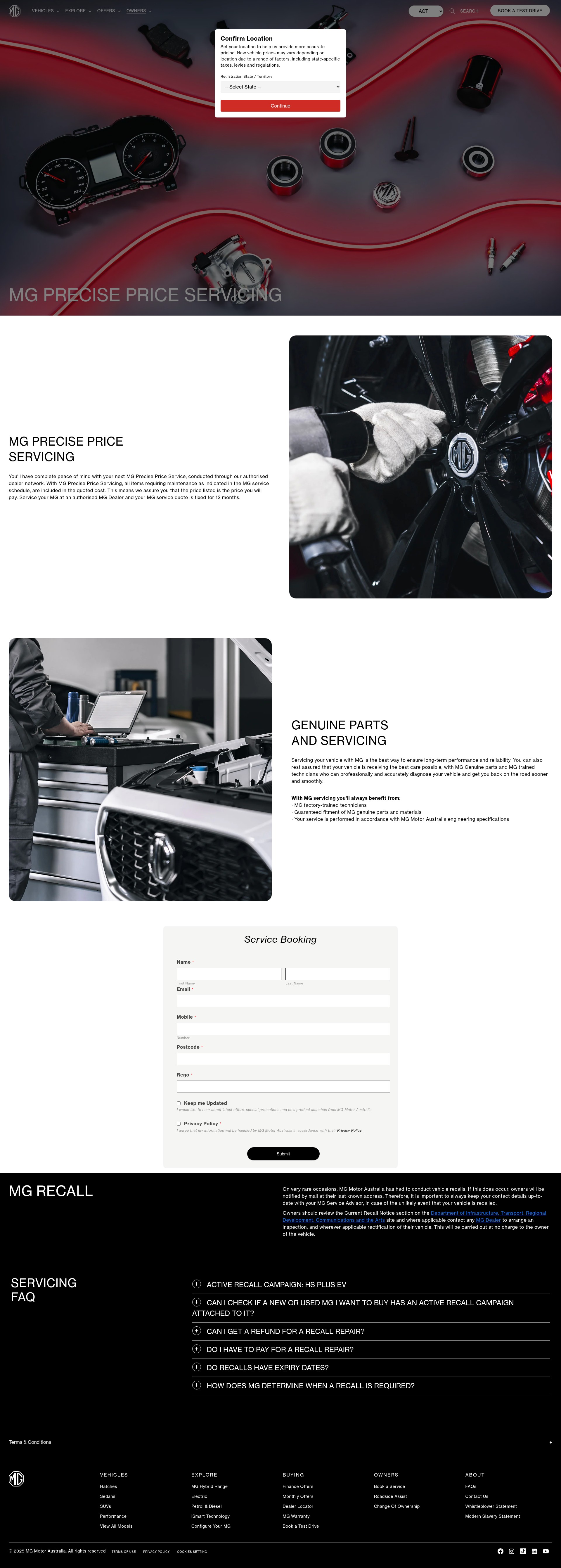 Screenshot of mgmotor.com.au