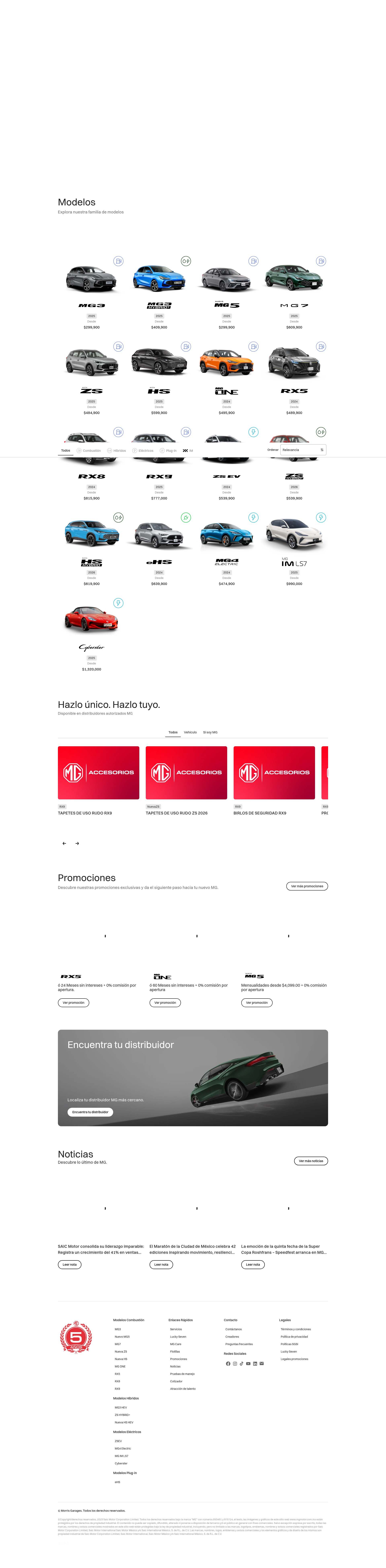 Screenshot of mgmotor.com.mx