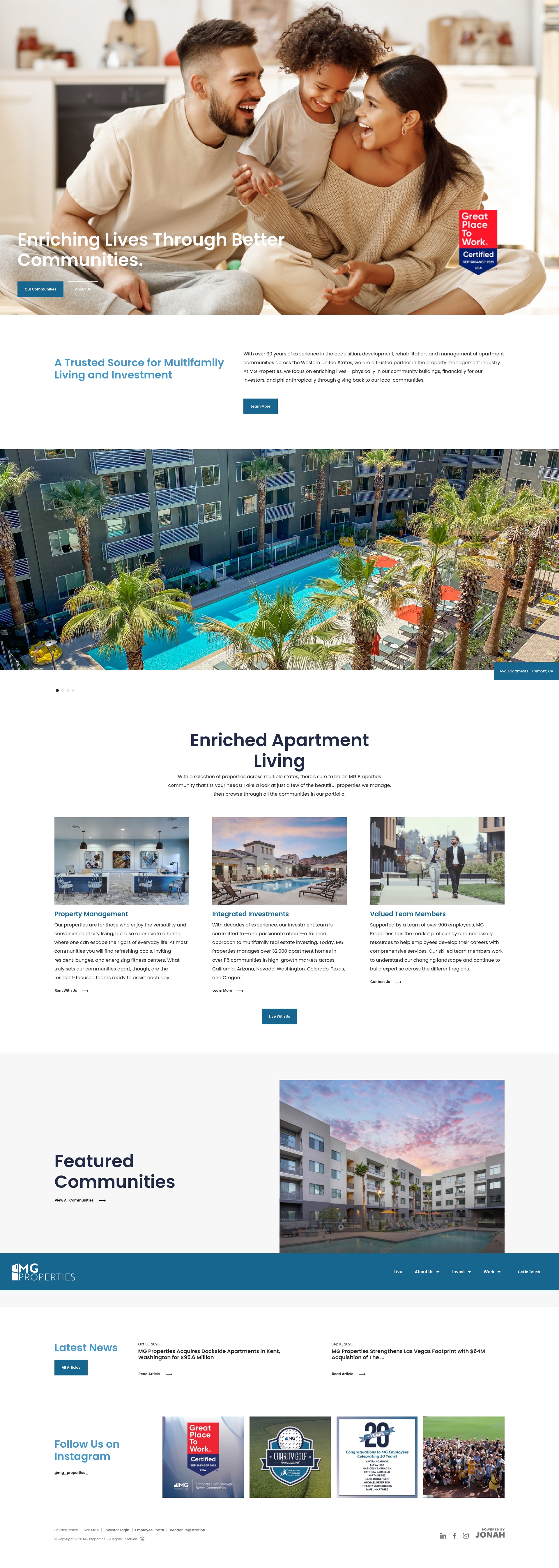Screenshot of mgproperties.com