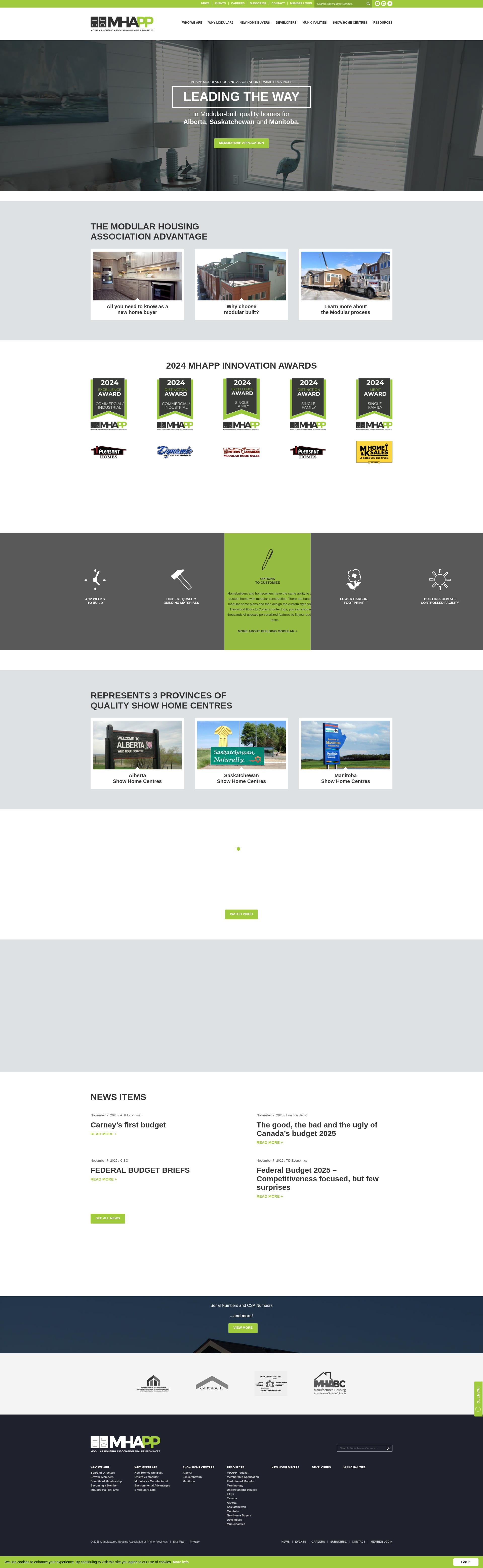 Screenshot of mhaprairies.ca