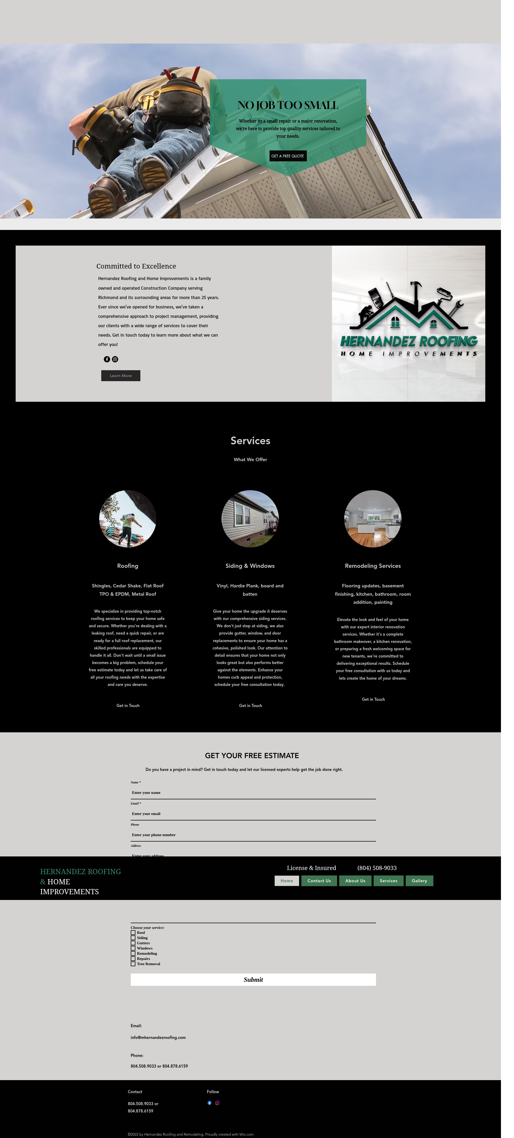 Screenshot of mhernandezroofing.com