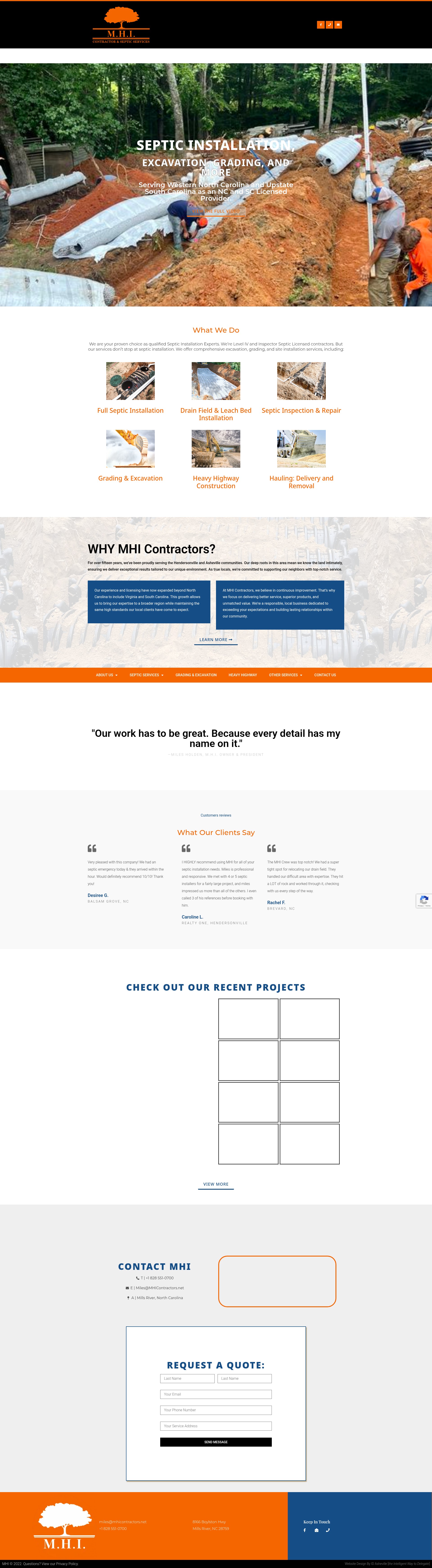 Screenshot of mhi-contractors.com