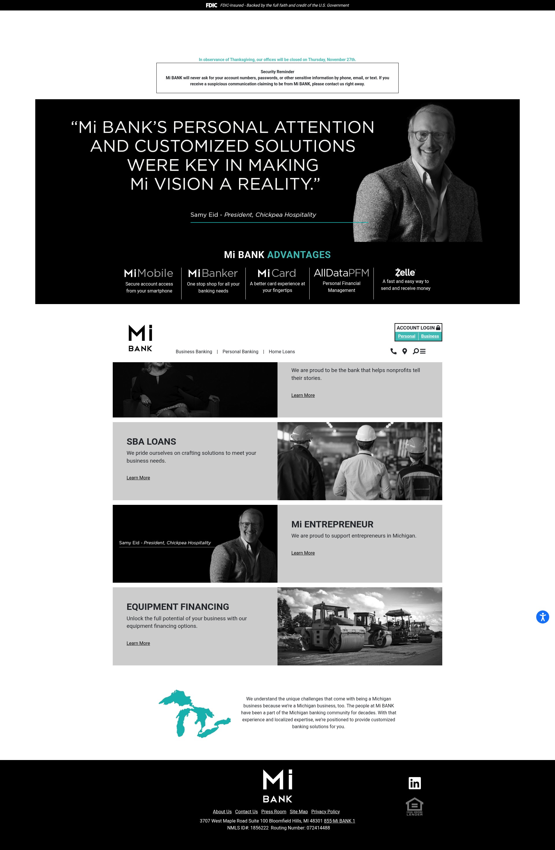 Screenshot of mi.bank
