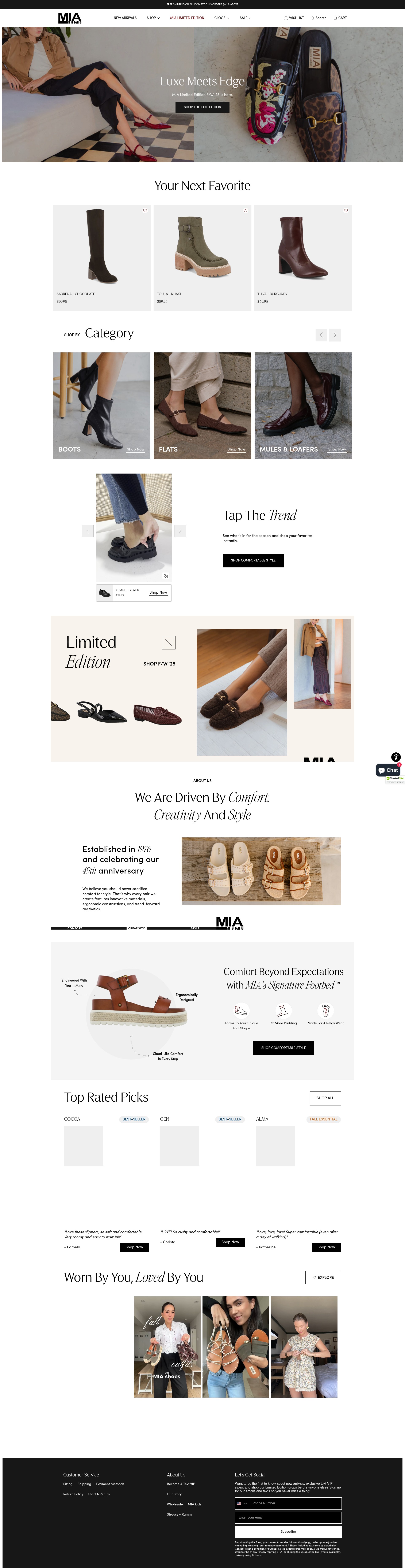 Screenshot of miashoes.com