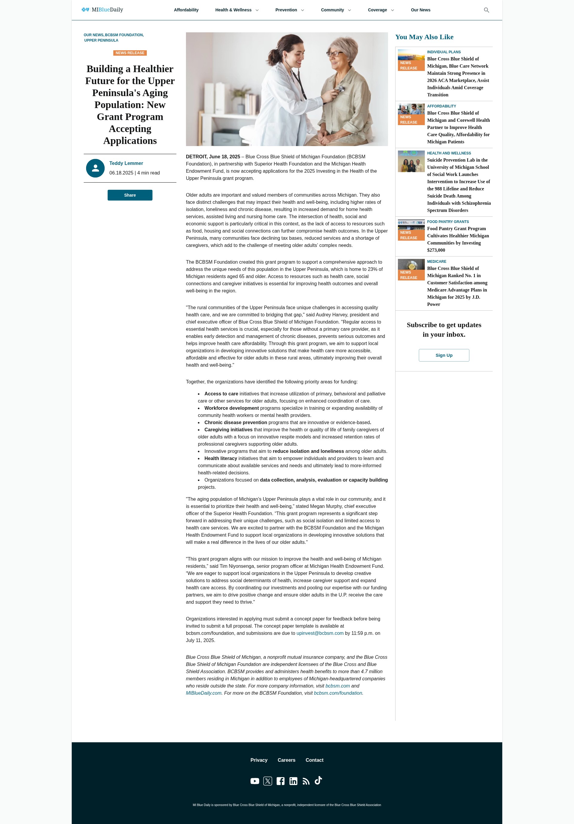 Screenshot of mibluesperspectives.com