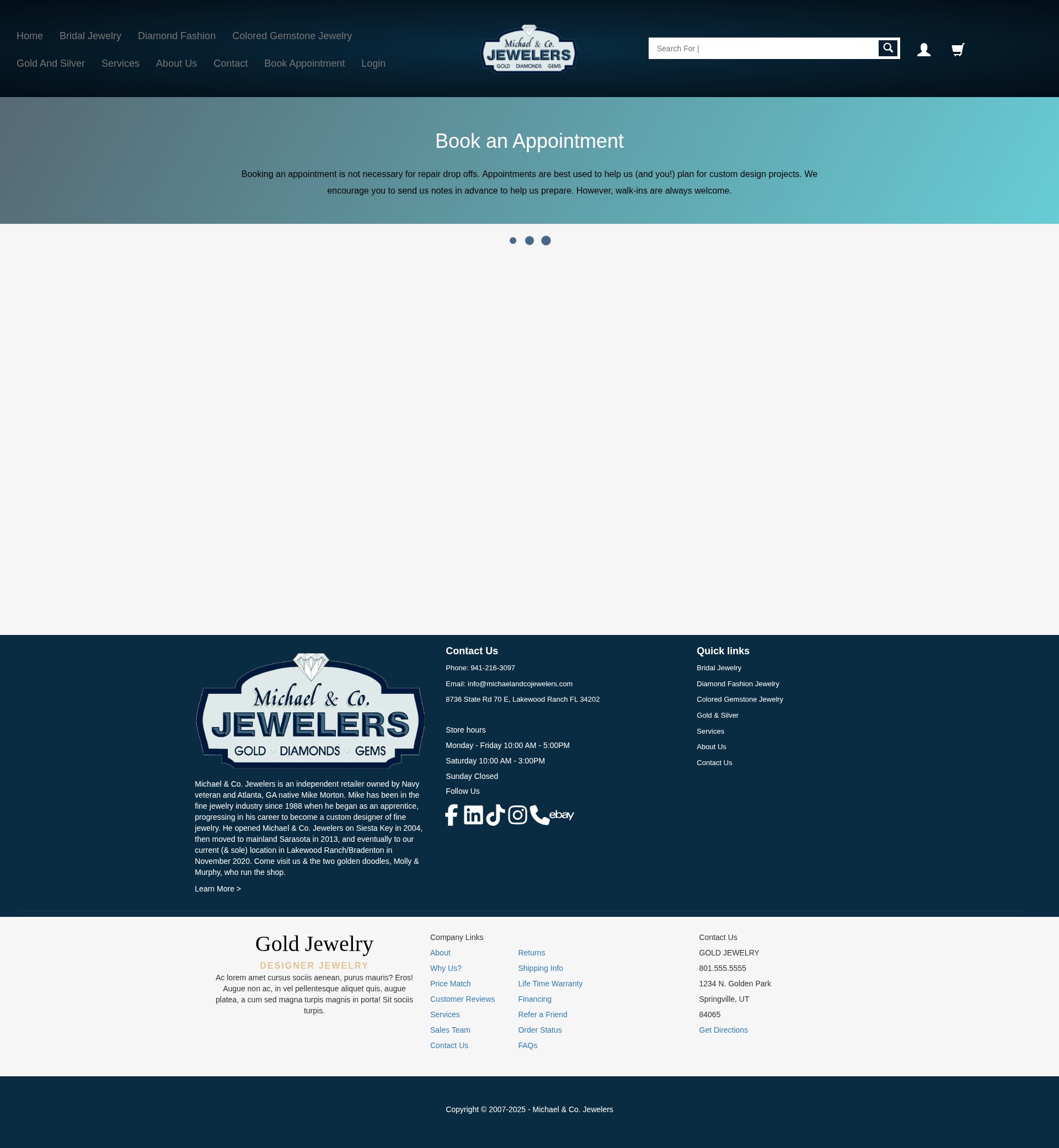 Screenshot of michaelandcojewelers.com