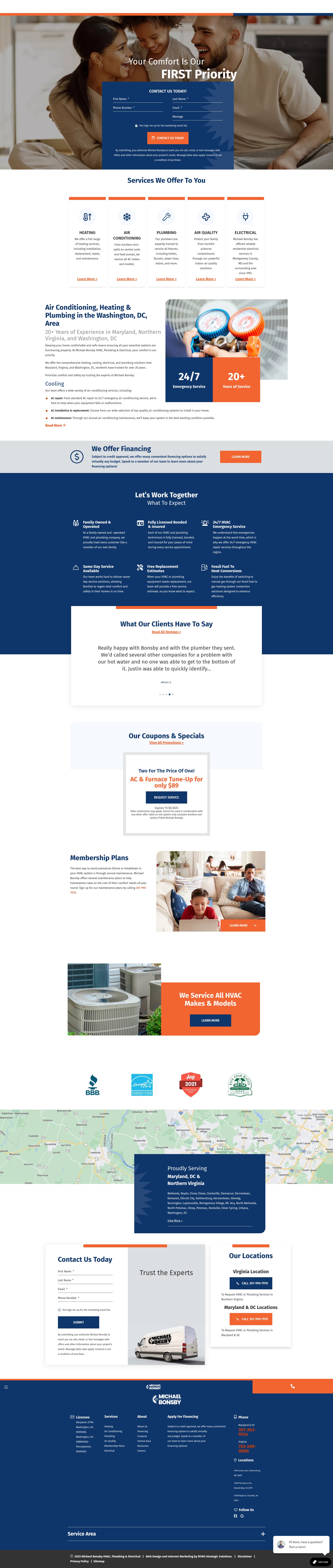 Screenshot of michaelbonsbyhvac.com