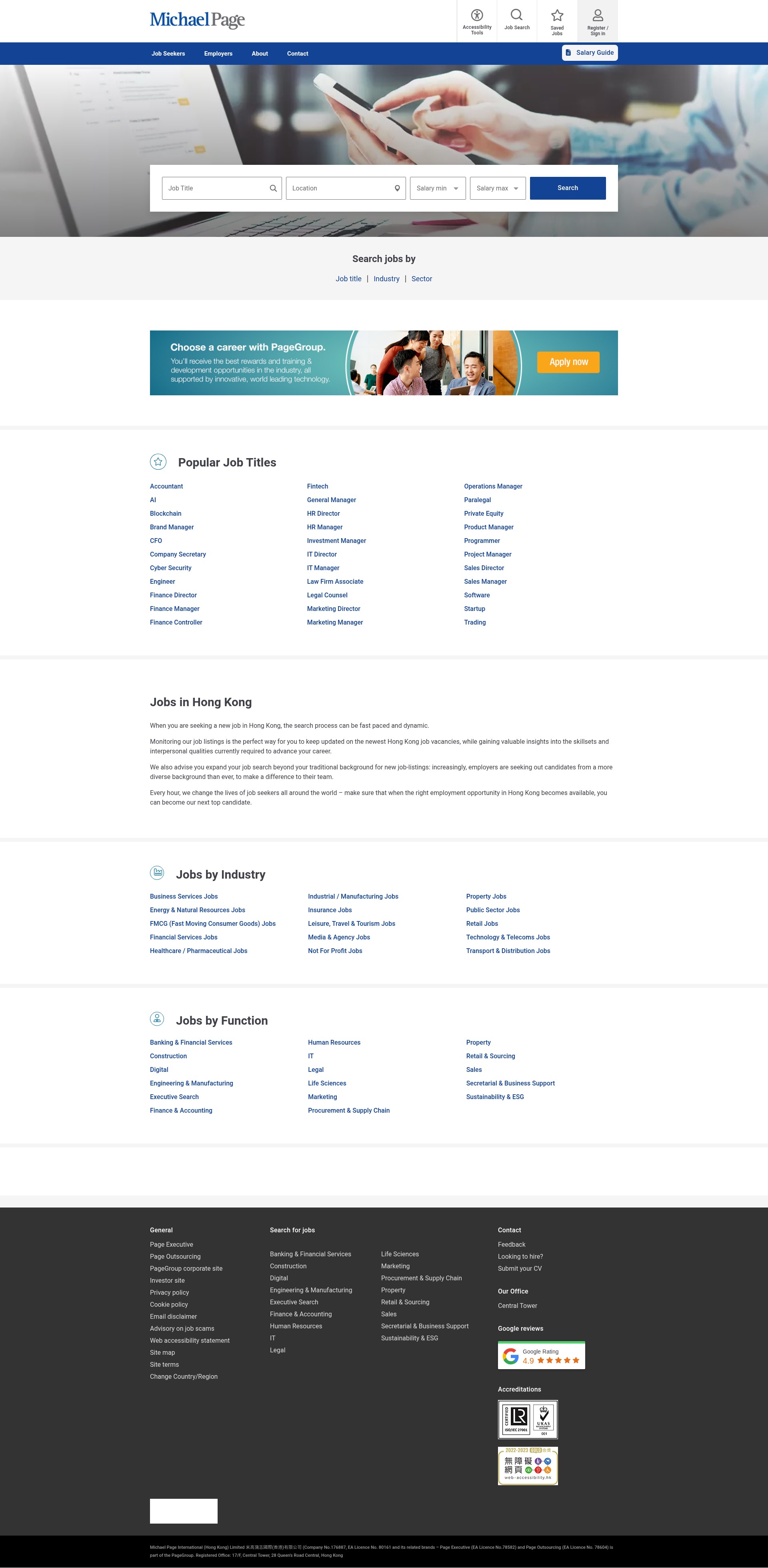 Screenshot of michaelpage.com.hk