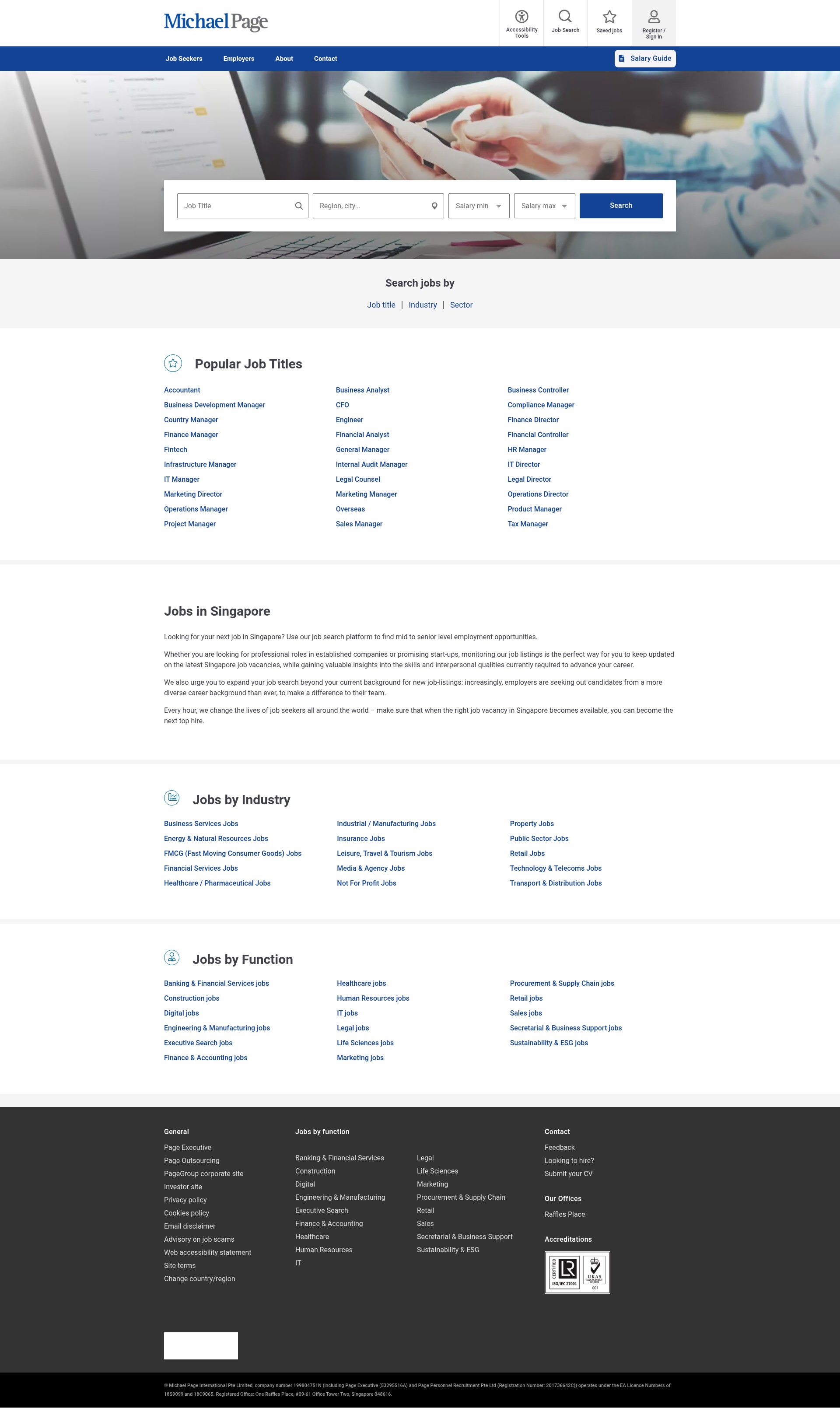 Screenshot of michaelpage.com.sg