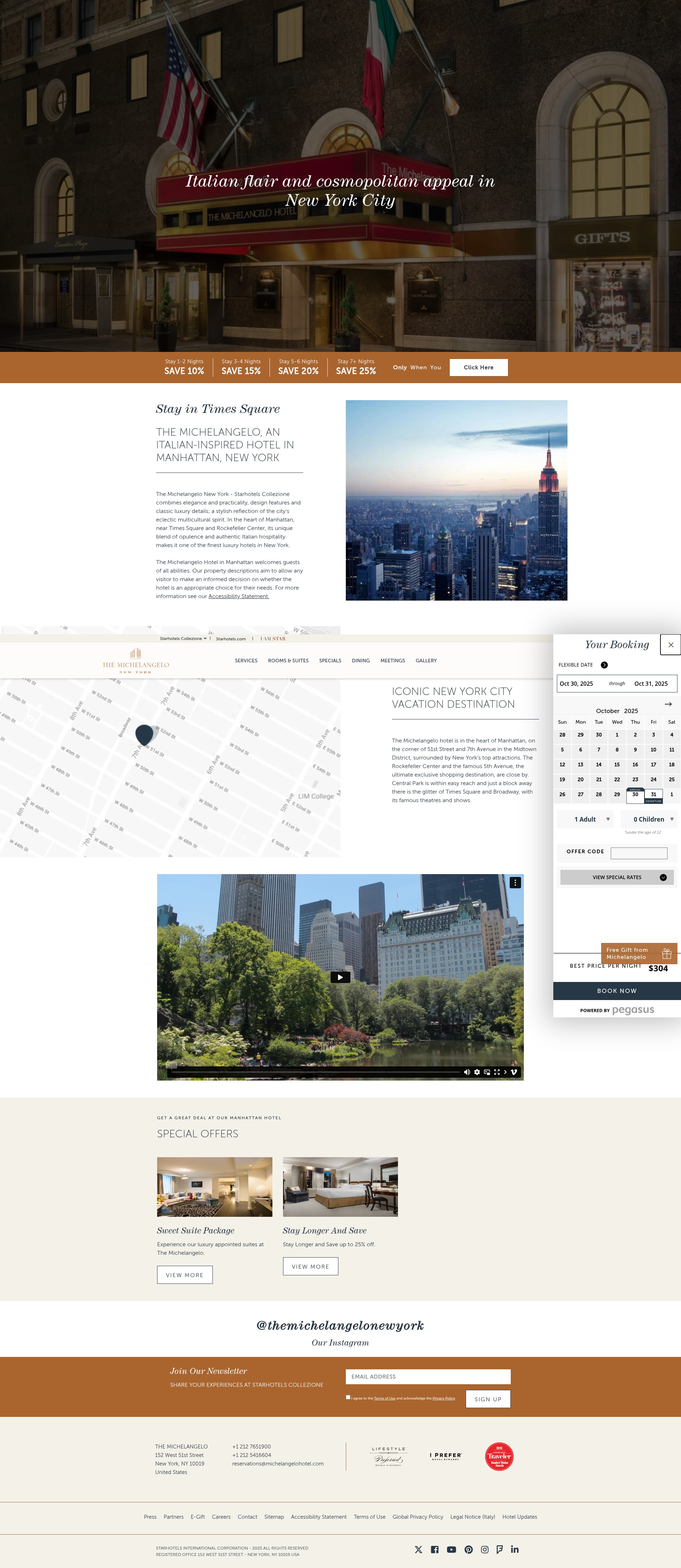 Screenshot of michelangelohotel.com
