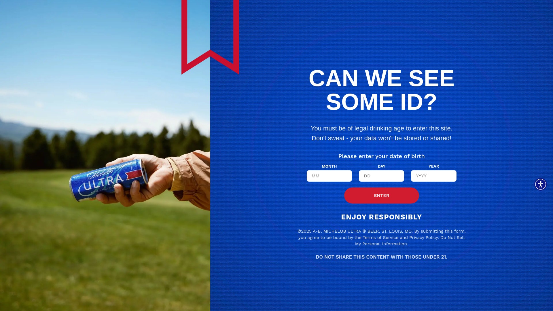 Screenshot of michelobultra.com