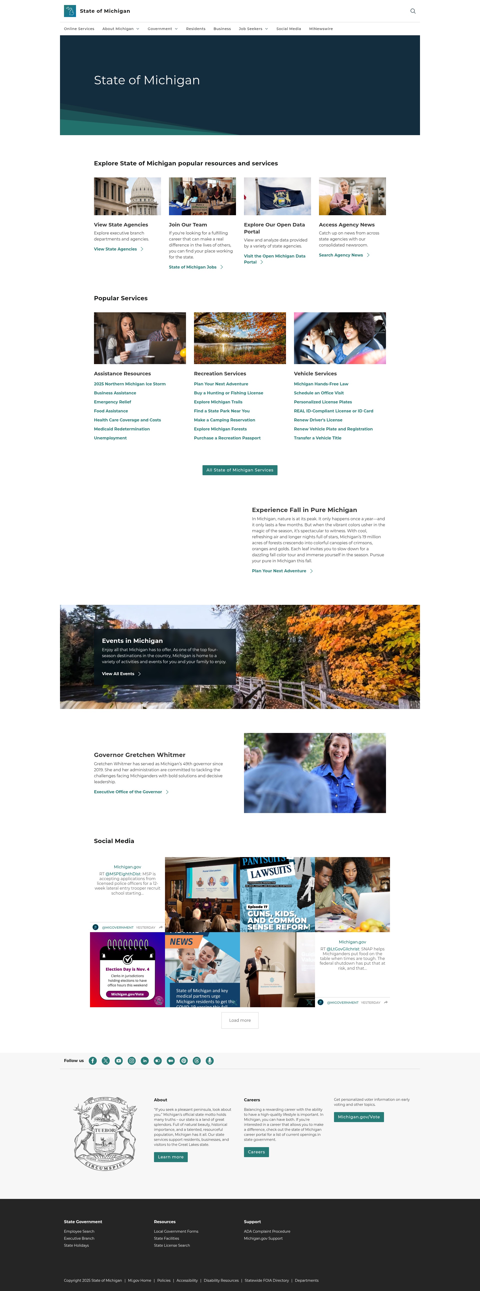 Screenshot of michigan.gov