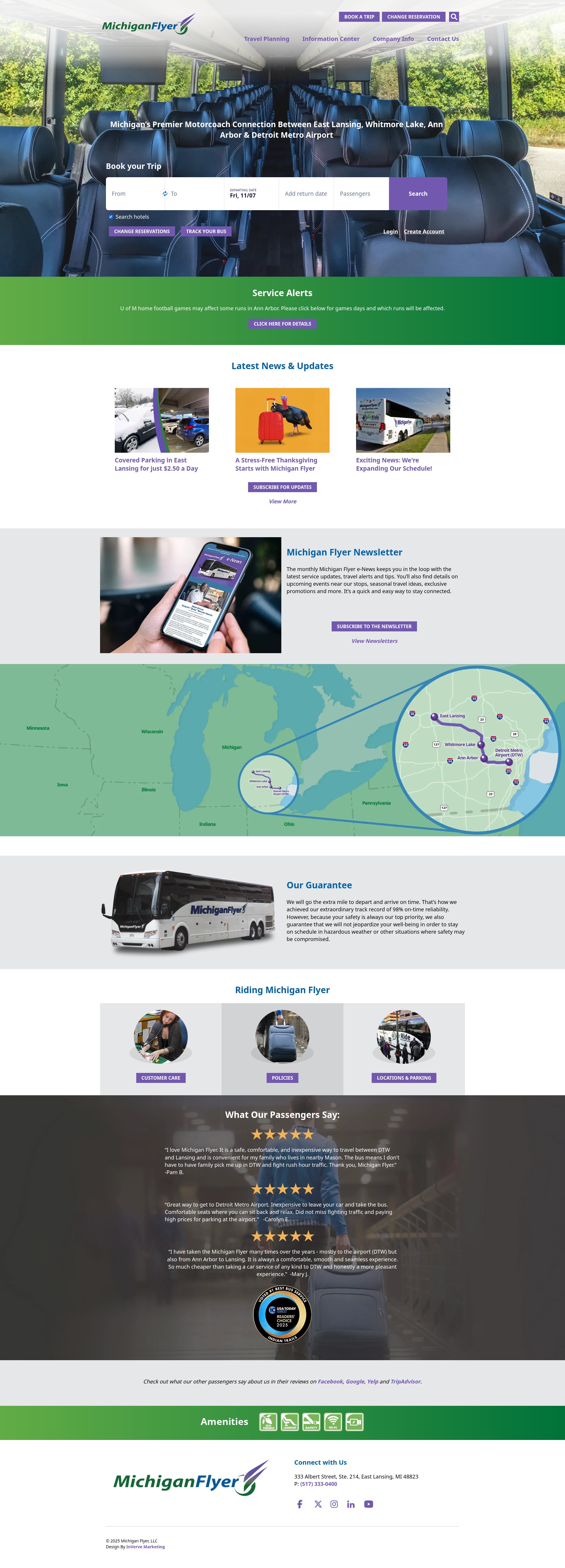 Screenshot of michiganflyer.com