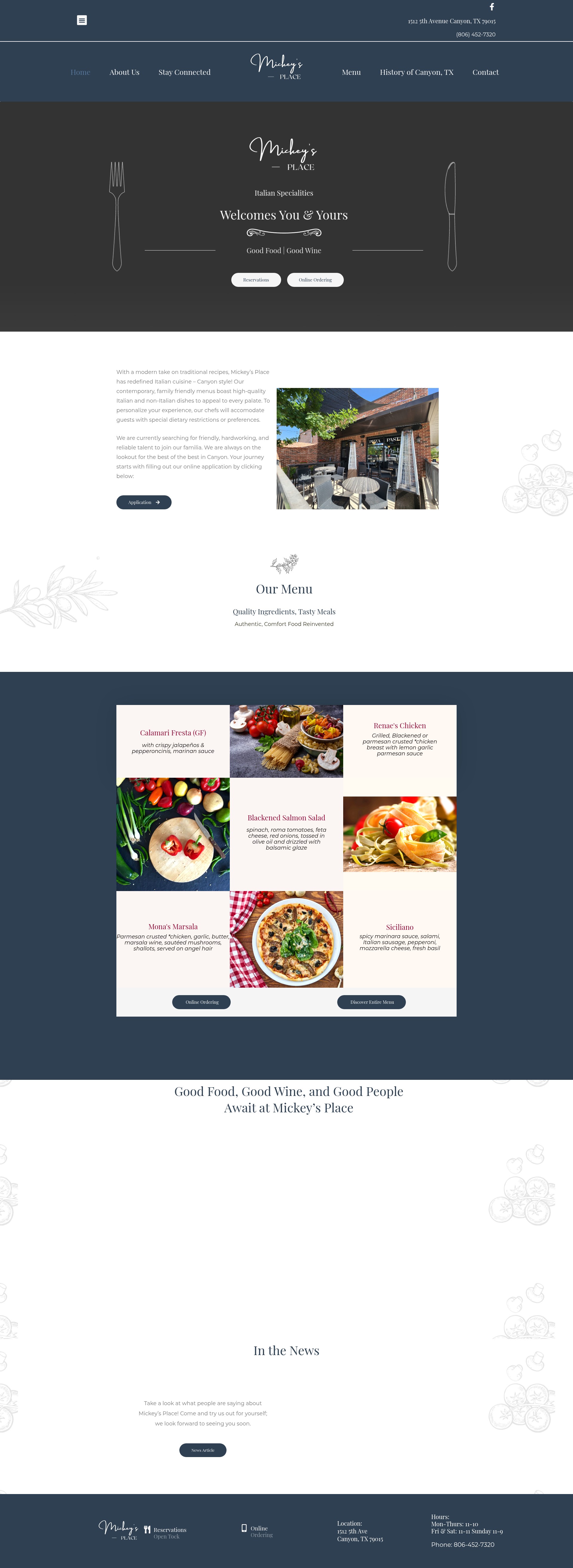 Screenshot of mickeysplacetx.com
