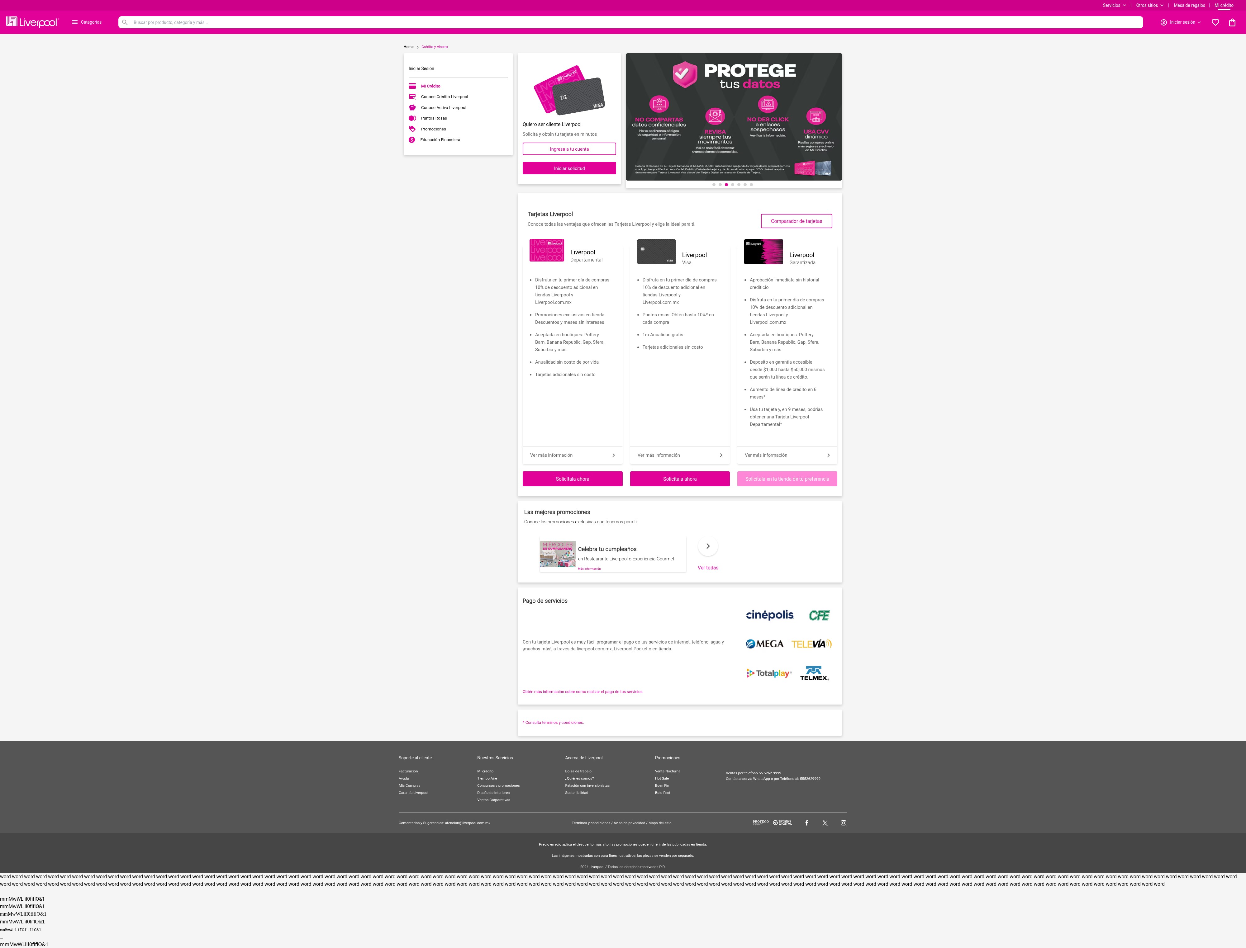 Screenshot of micredito.liverpool.com.mx