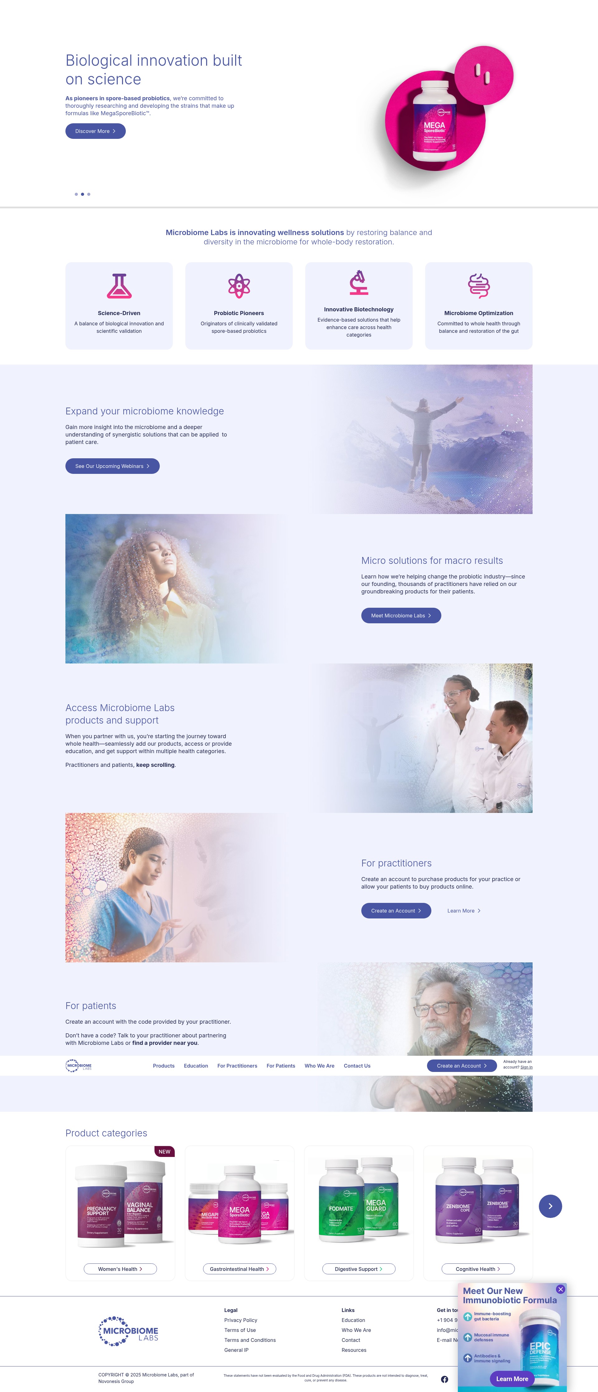 Screenshot of microbiomelabs.com