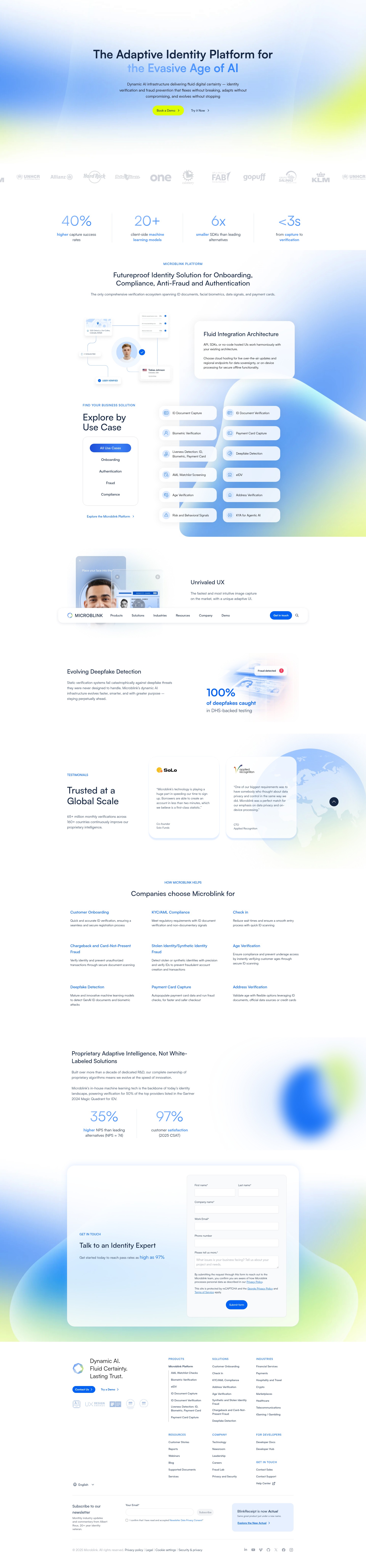 Screenshot of microblink.com