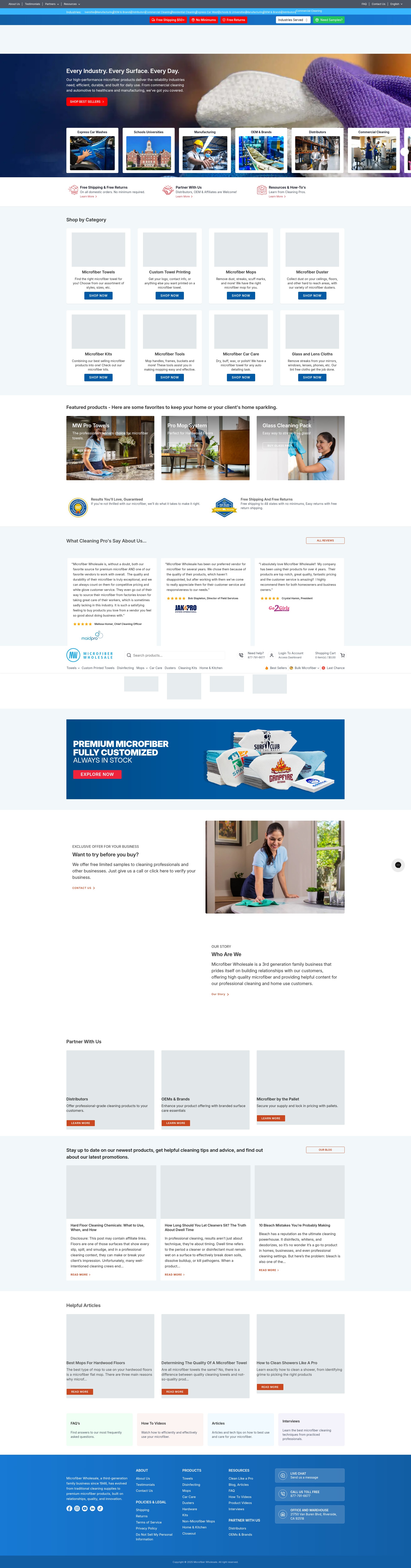 Screenshot of microfiberwholesale.com