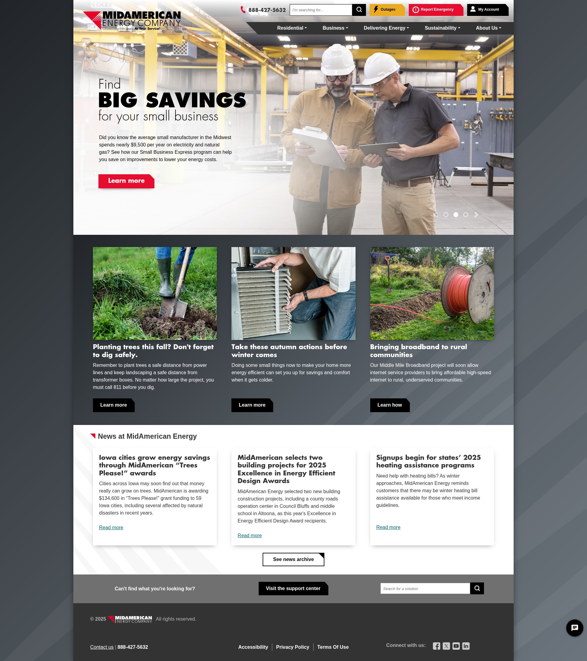 Screenshot of midamericanenergy.com