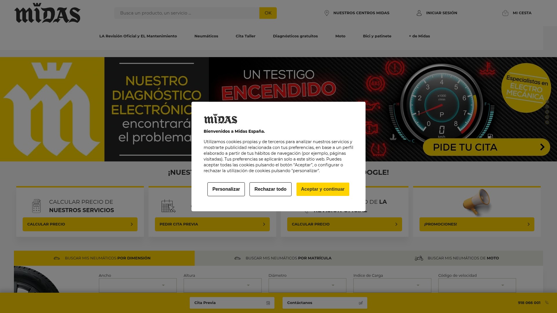Screenshot of midas.es