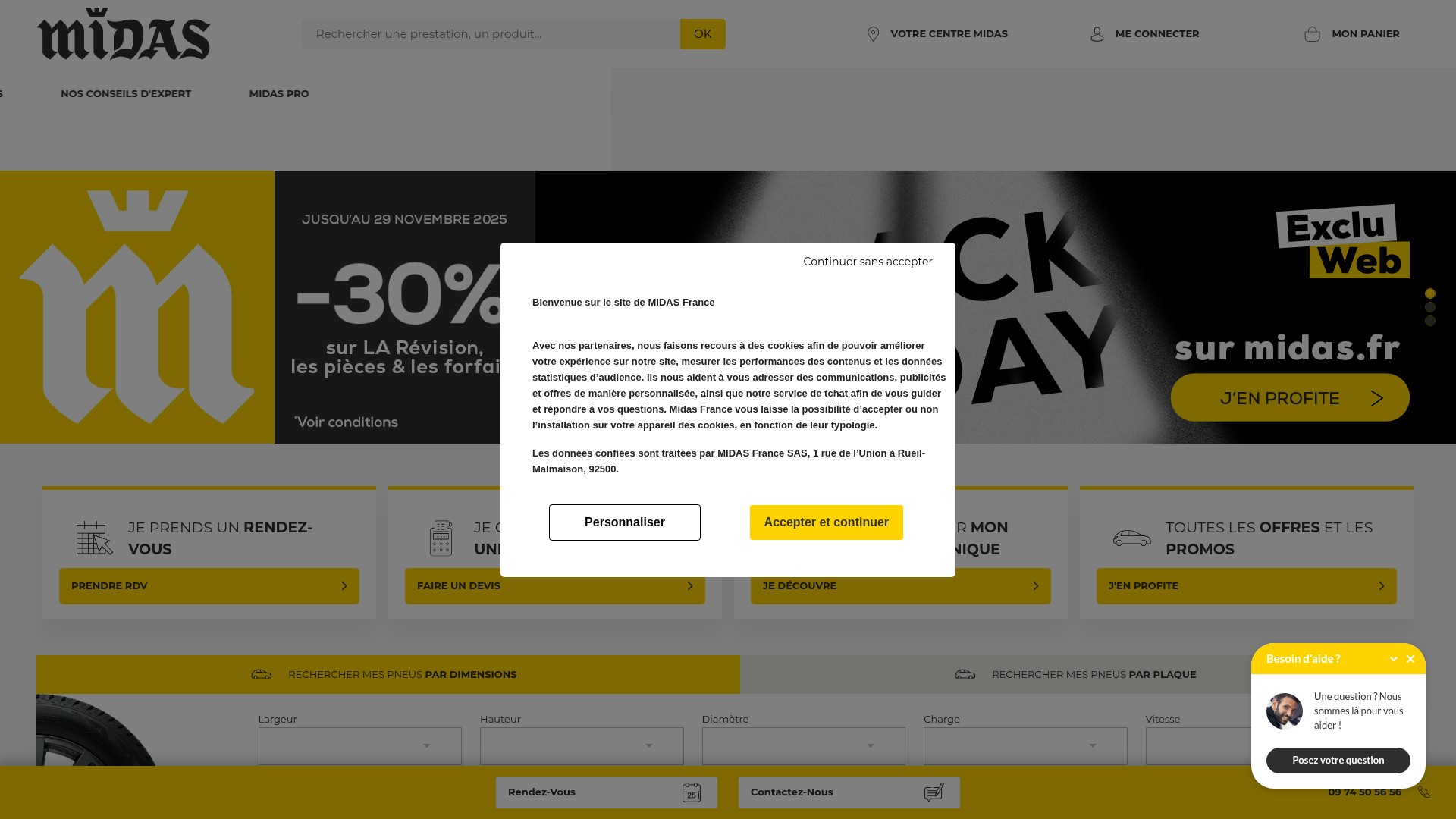 Screenshot of midas.fr