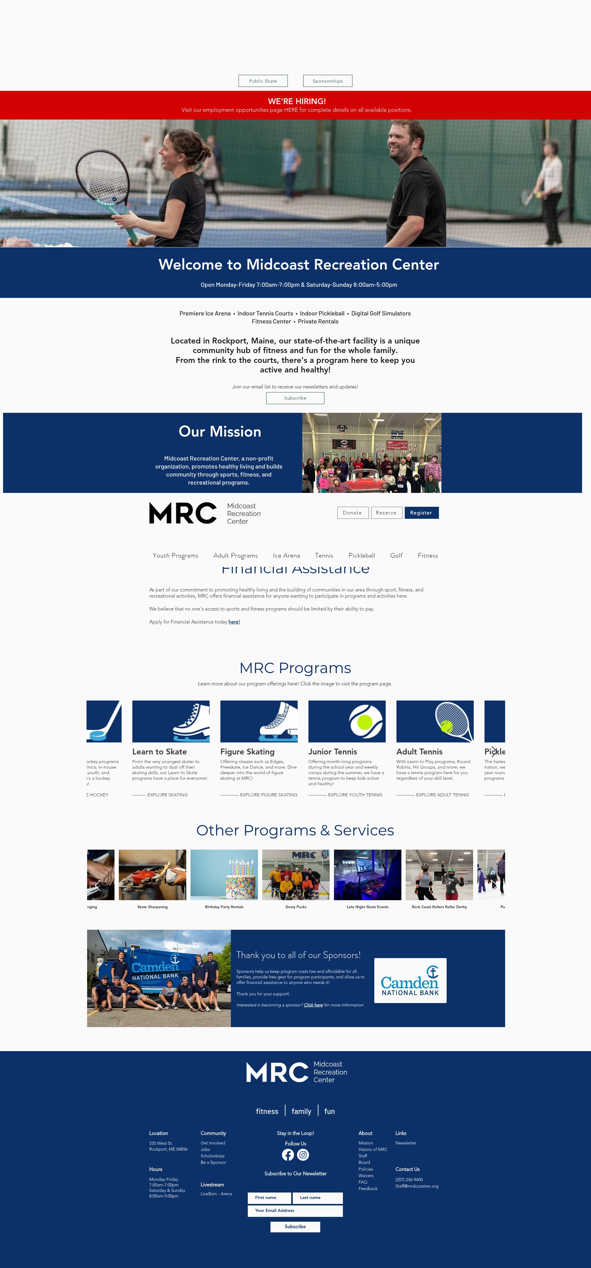 Screenshot of midcoastrec.org